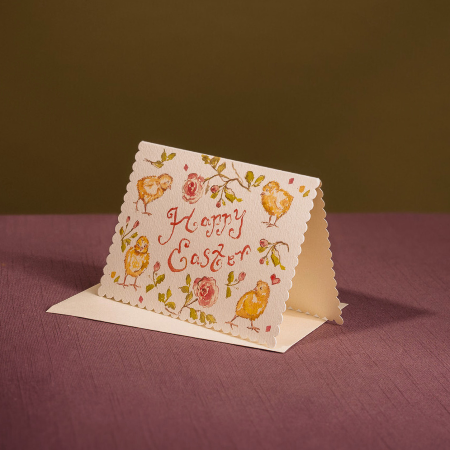Happy Easter Chick - Scalloped Edge Card