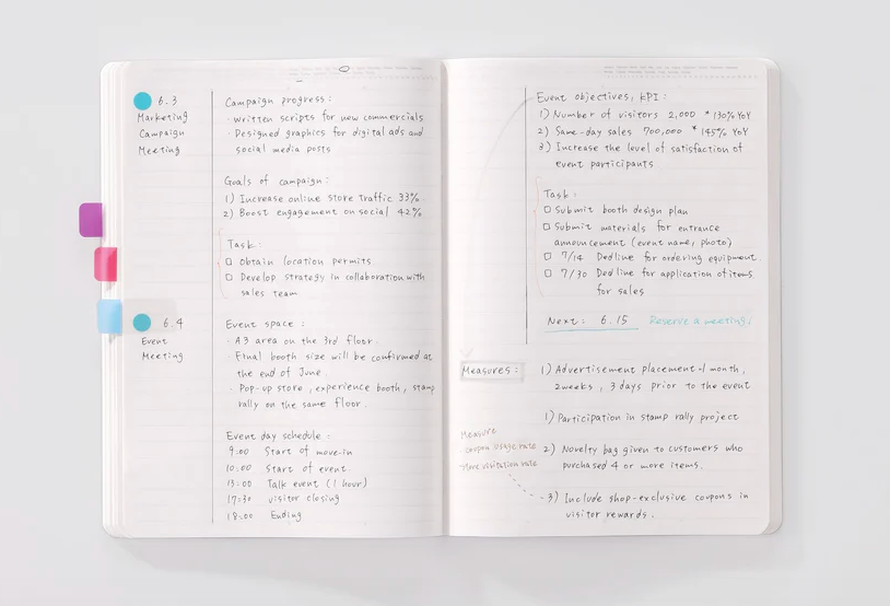 365 Days Ruled Notebook - Black / A5