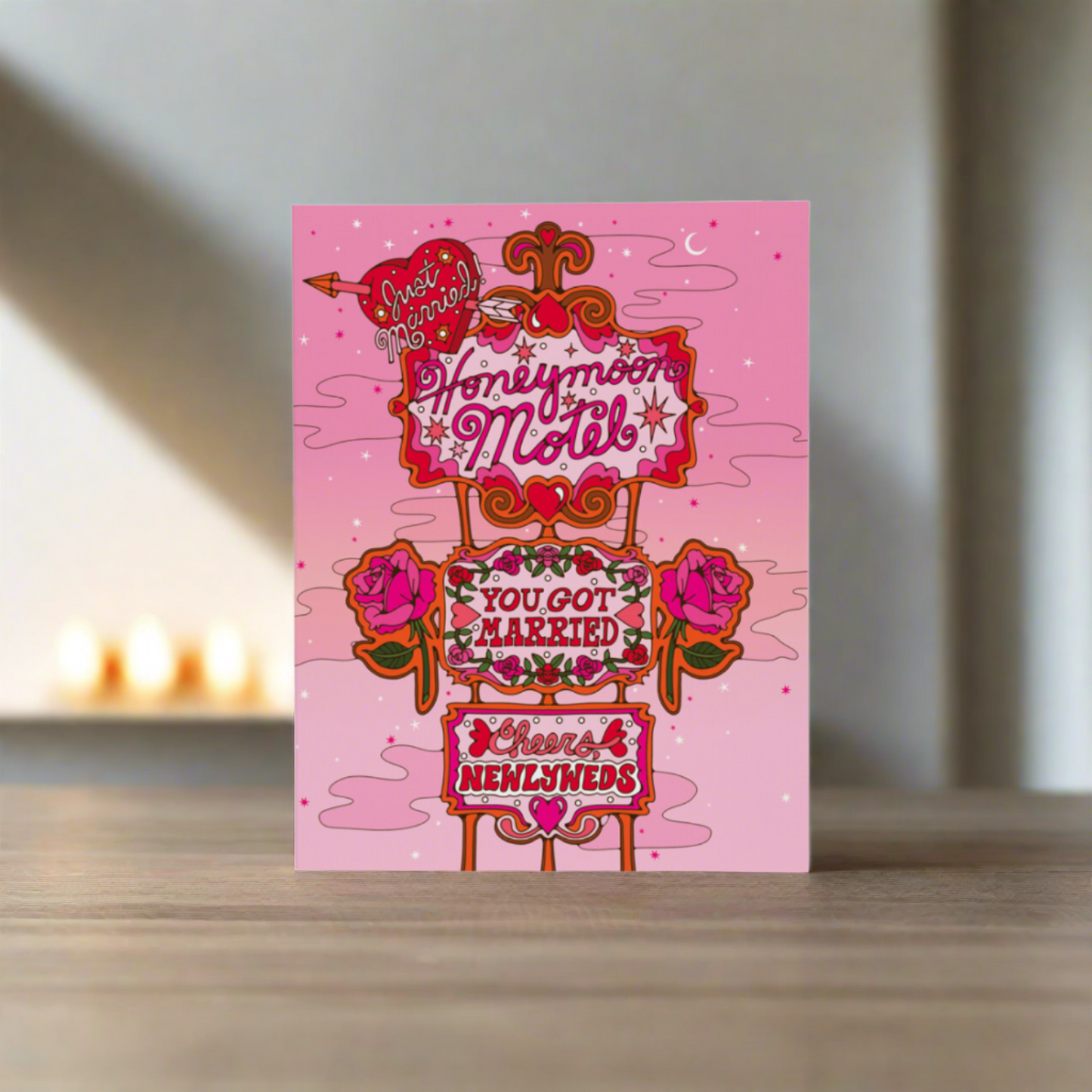 motel wedding card