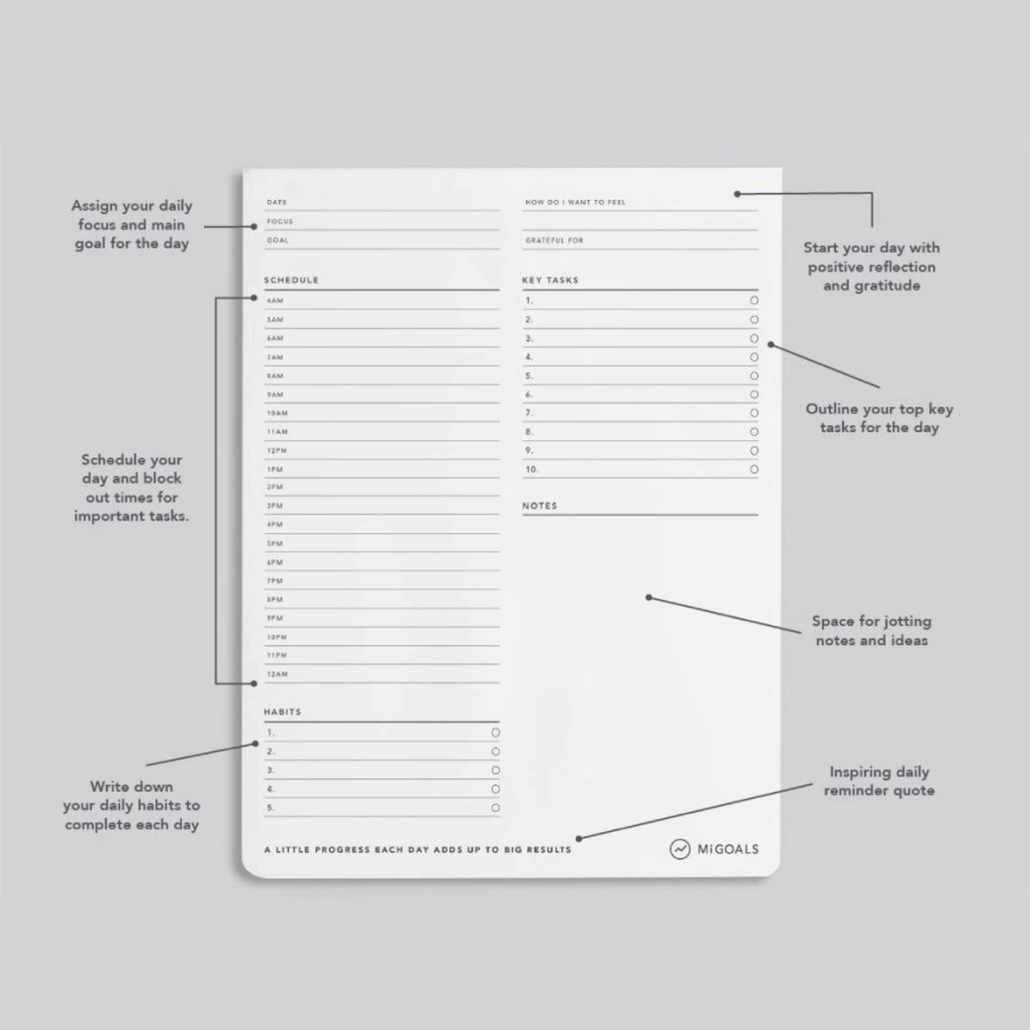 daily organiser notepad