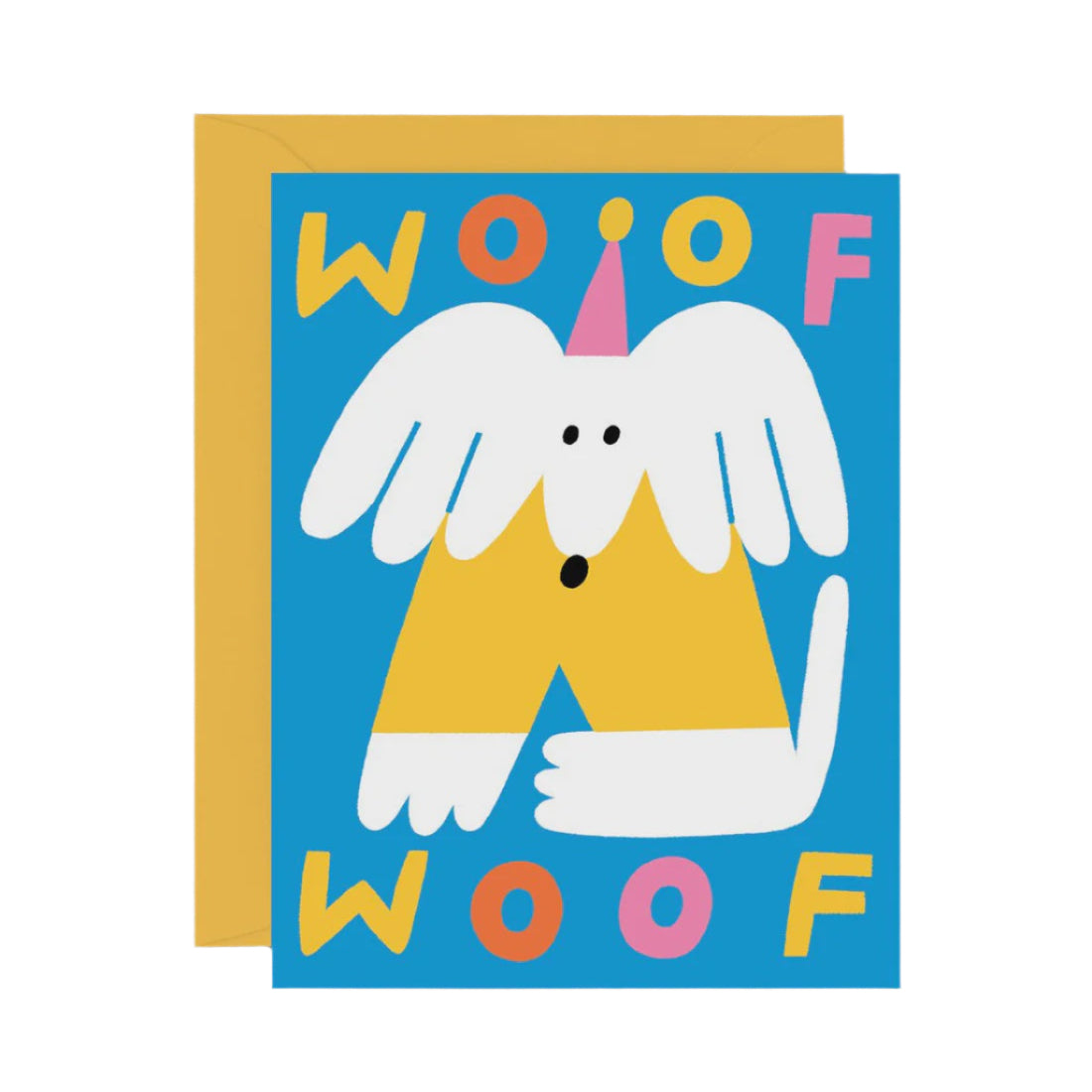 woof woof bold cute dog greetings card
