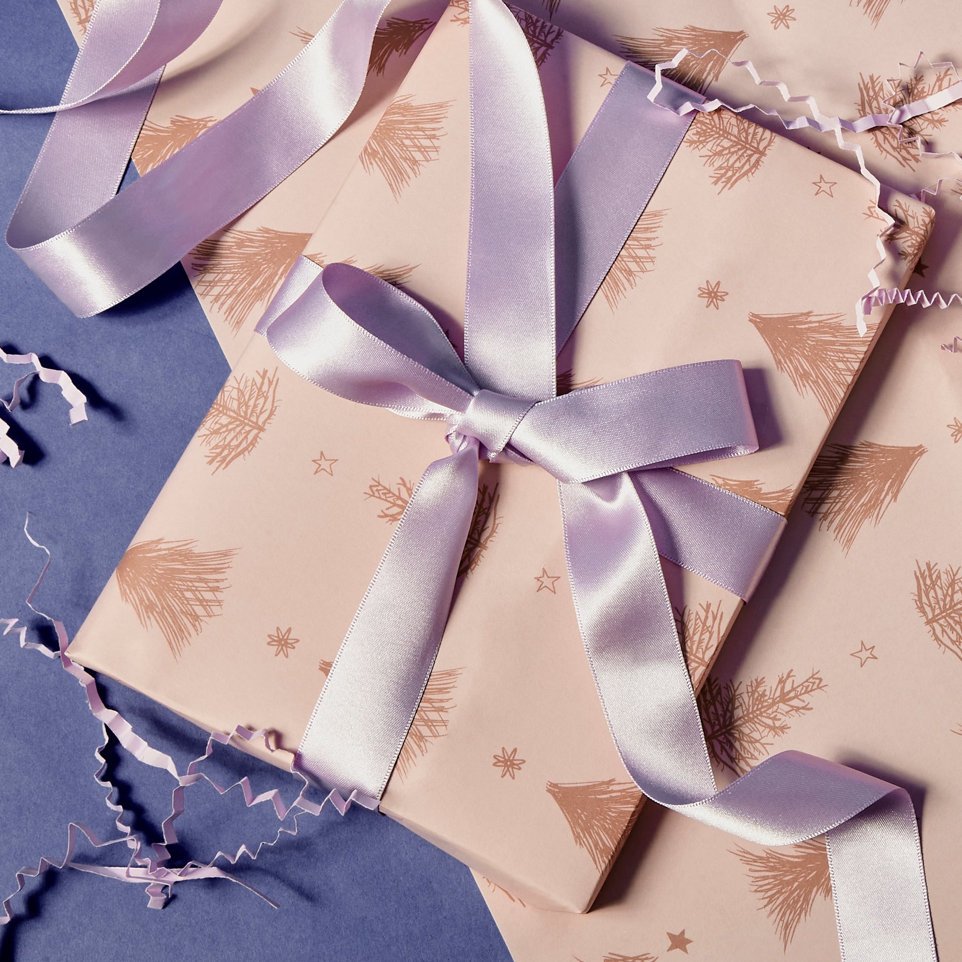 Gift Wrap Set - Pink Tree with Tags