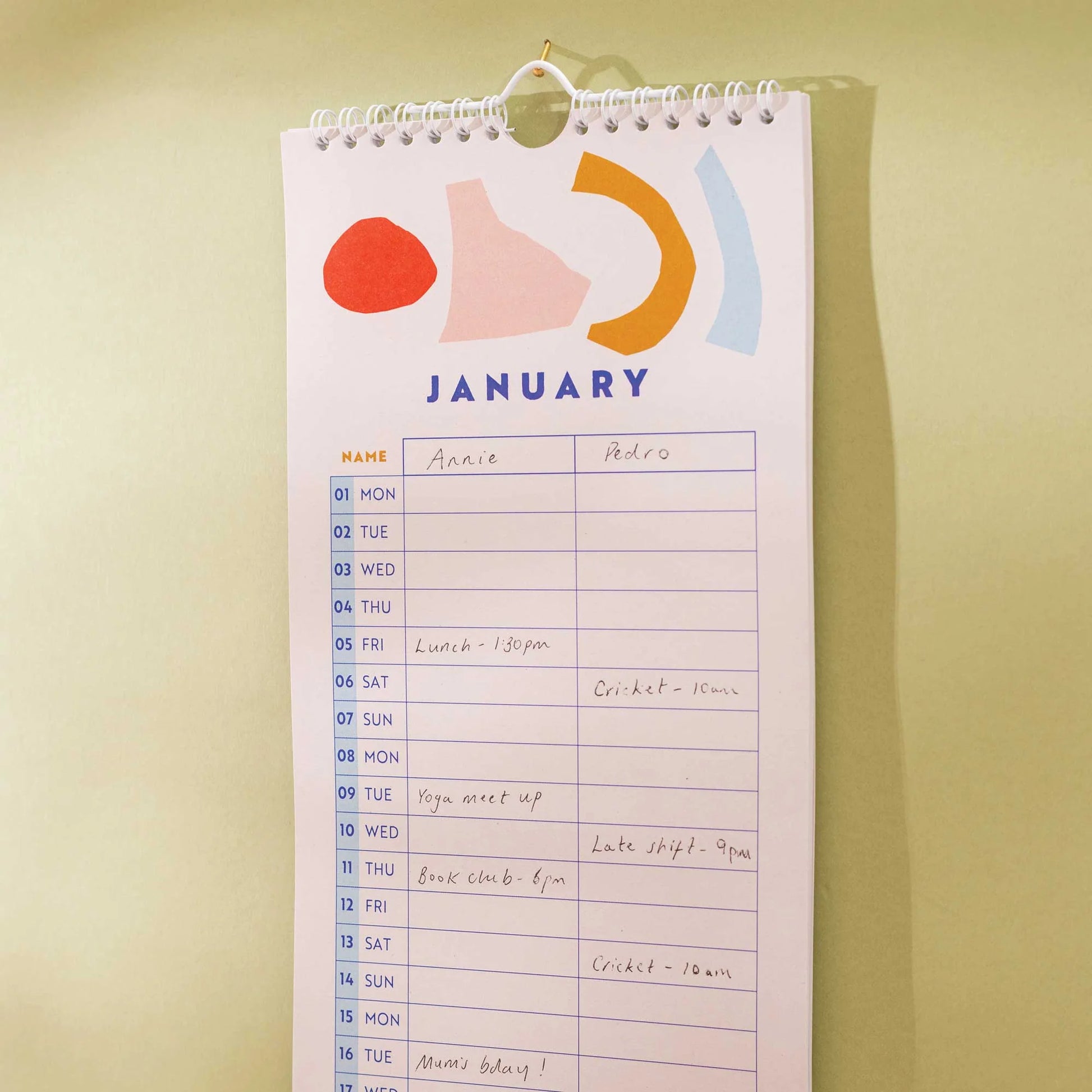 2024 Couples Calendar - Abstract Shapes