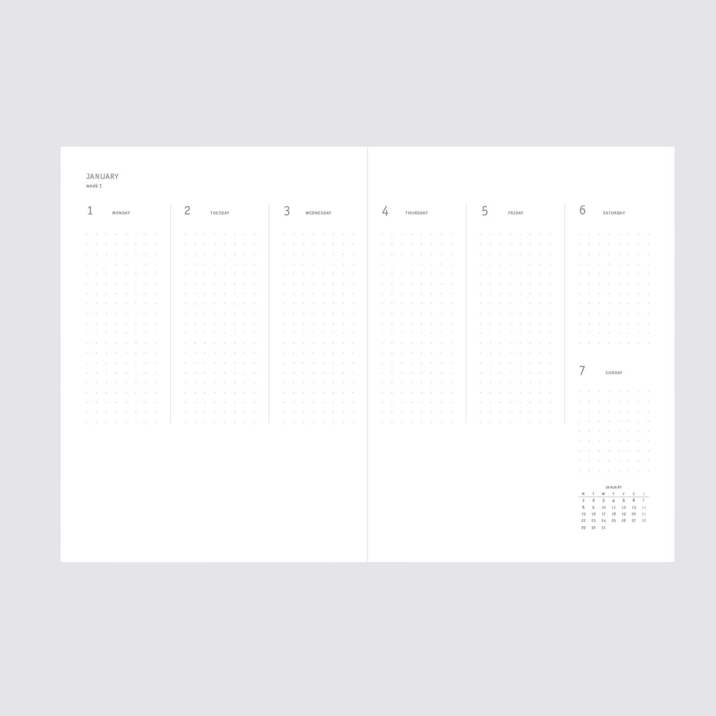 2024 Klasyk Weekly Diary - Eucalyptus