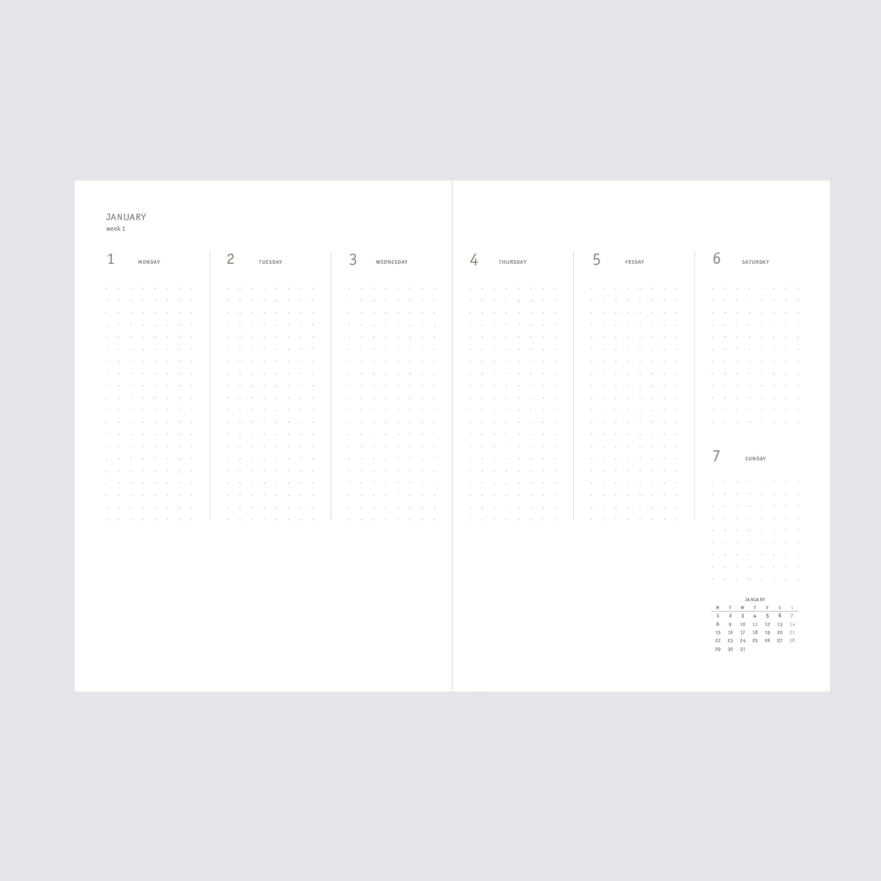 2024 Klasyk Weekly Diary - Eucalyptus