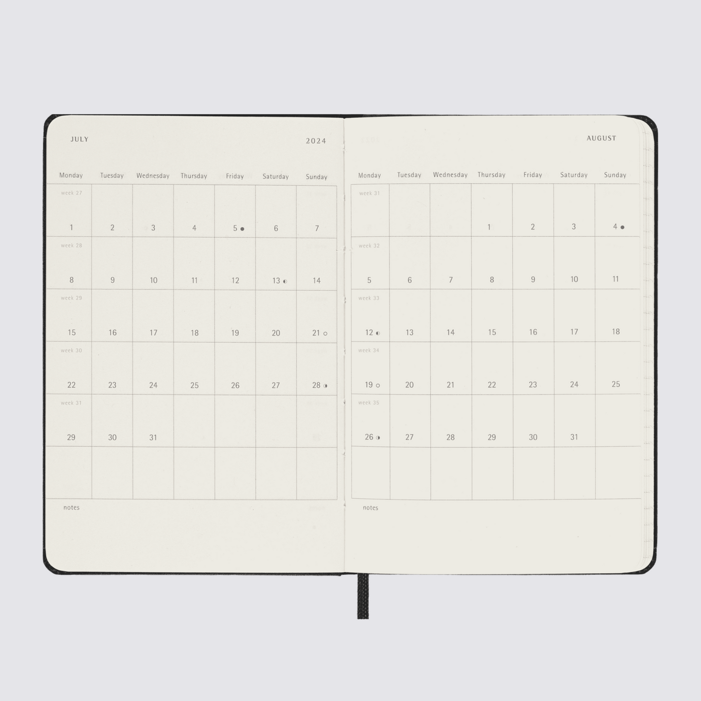hardcover moleskine diary black