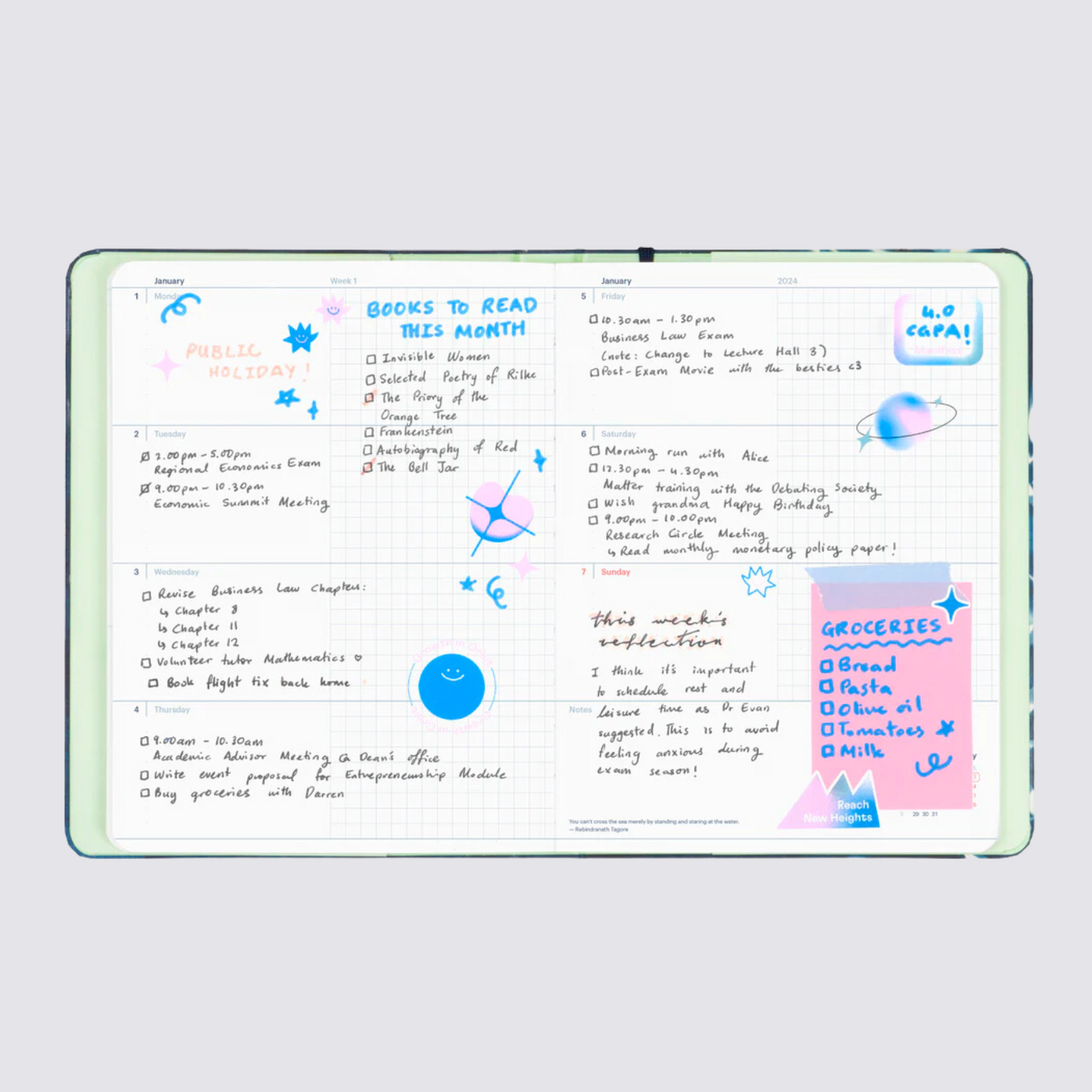 2024 Refillable Dated Diary - Burgundy
