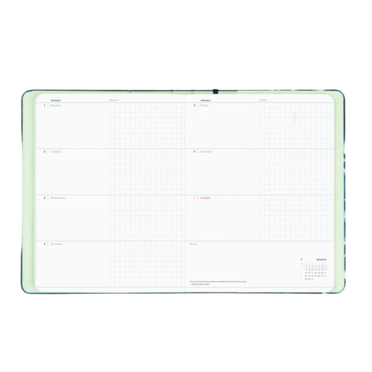 2024 Refillable Dated Diary - Plain Navy