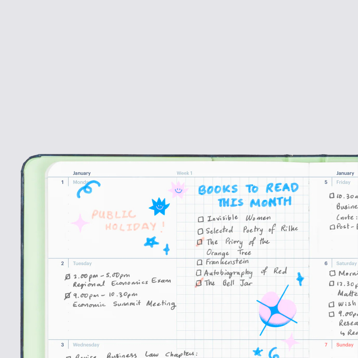 2024 Refillable Diary - Black Plaid