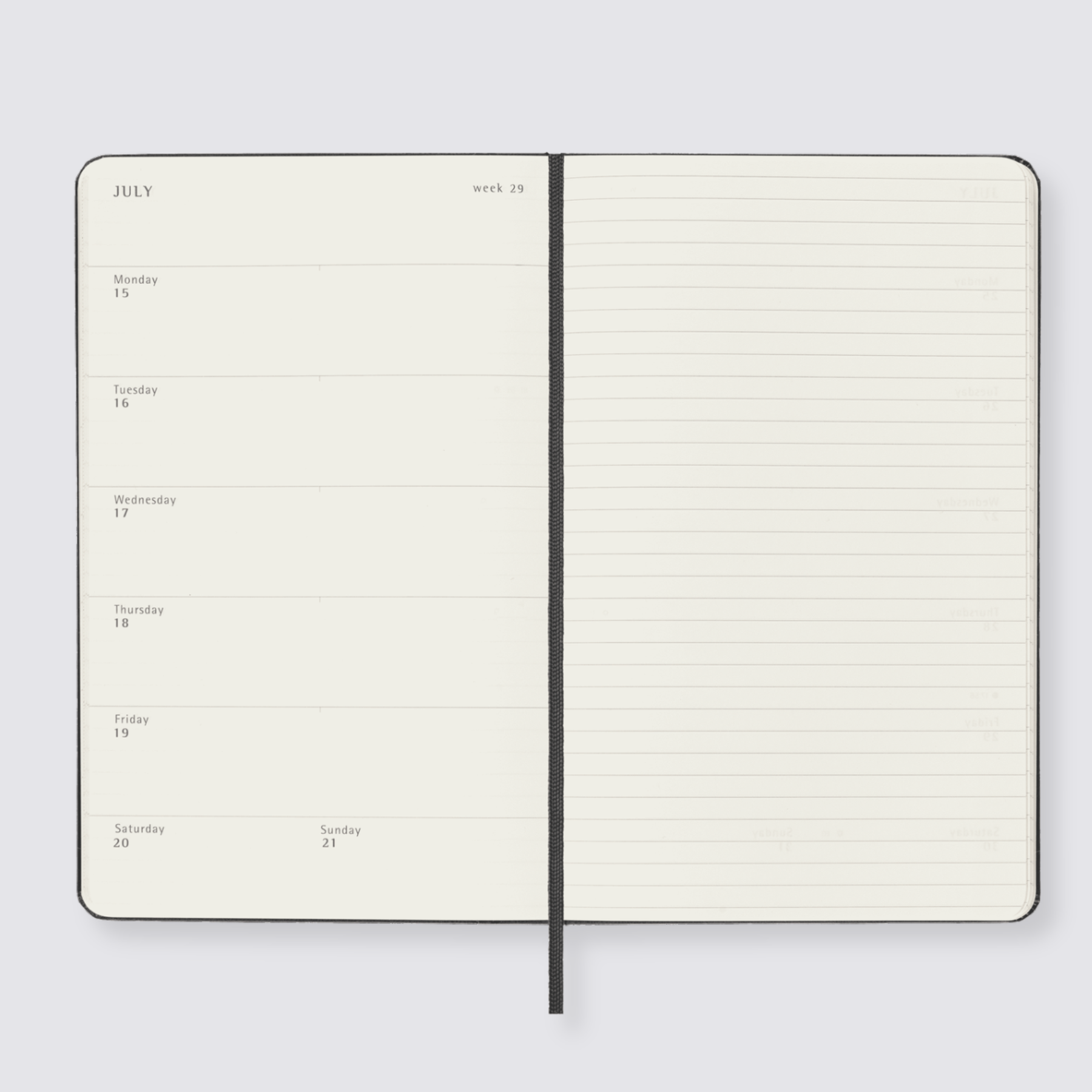 2024 Weekly Hard Cover Diary - Large / Black