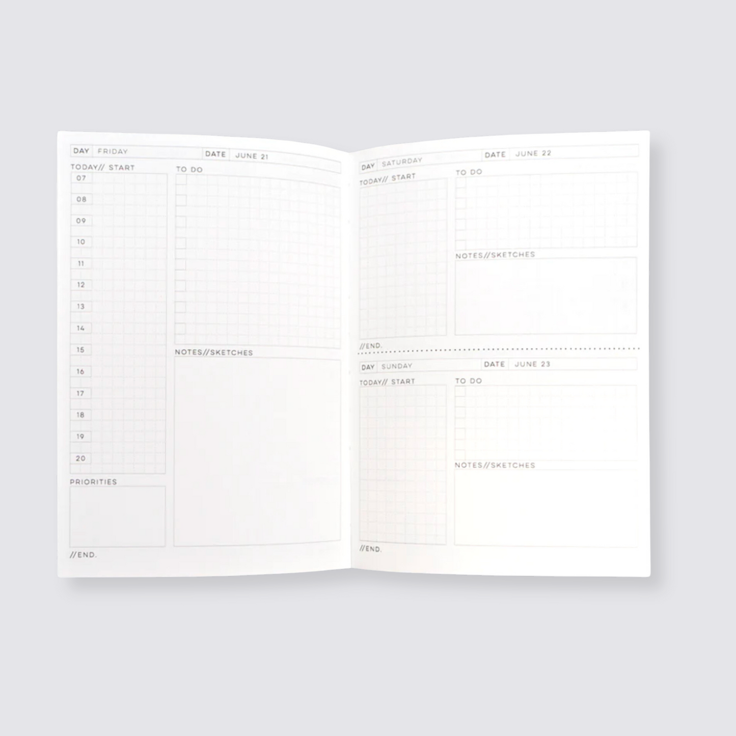 undated daily diary