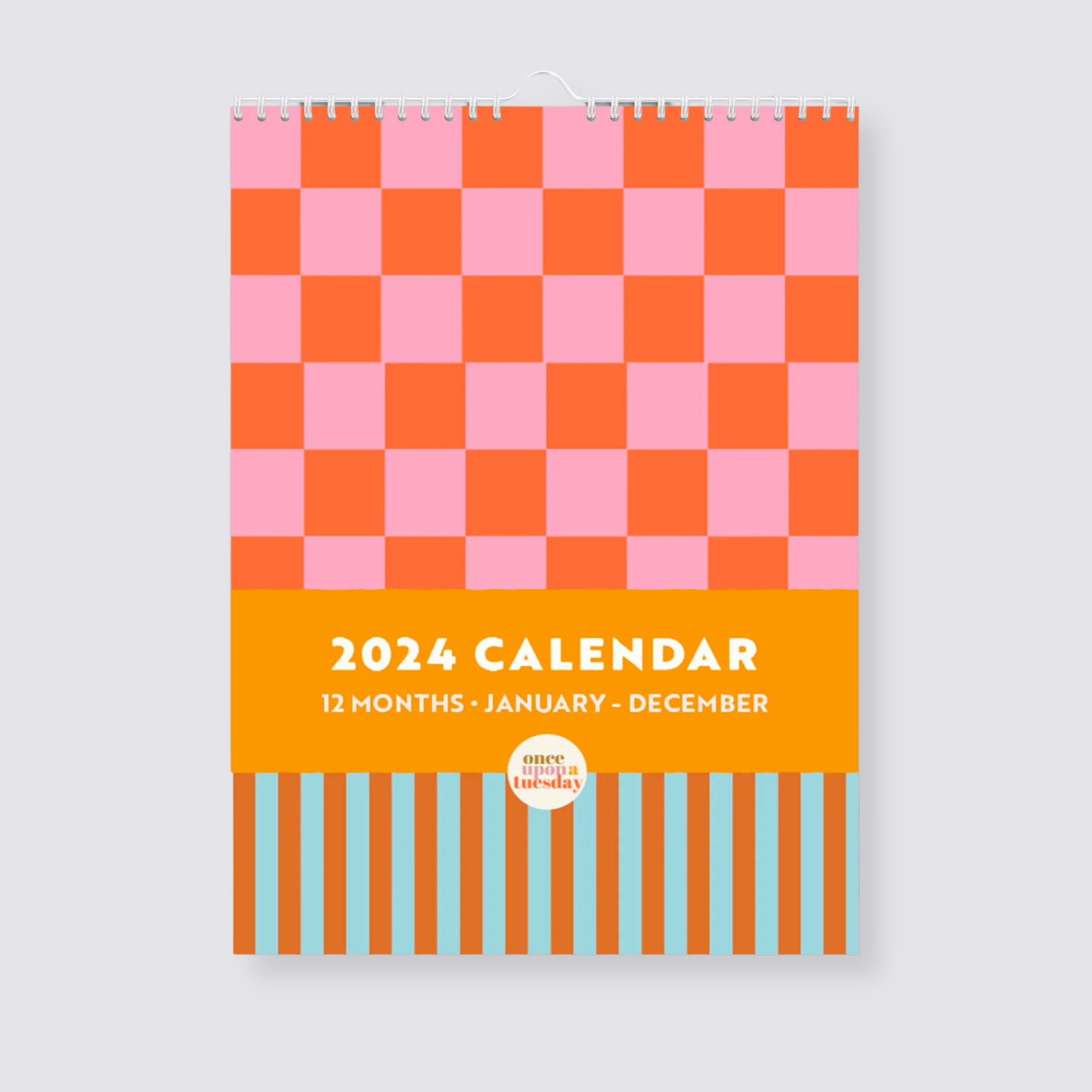 2024 Wall Calendar - Checks & Stripes - A4