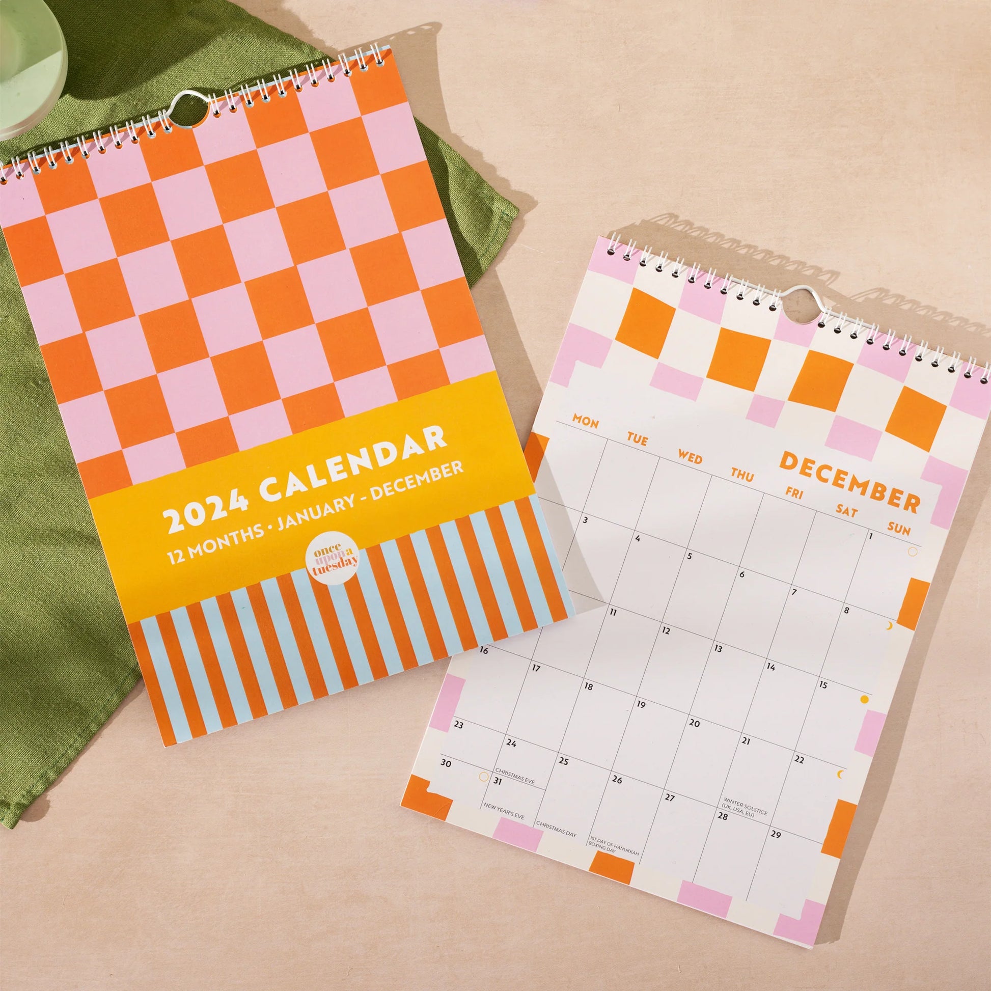 2024 Wall Calendar - Checks & Stripes - A4