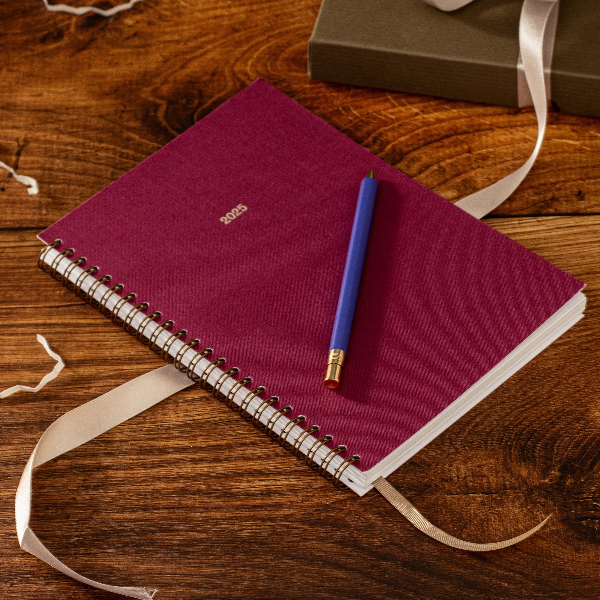 2025 Weekly A5 Diary - Mulberry Red