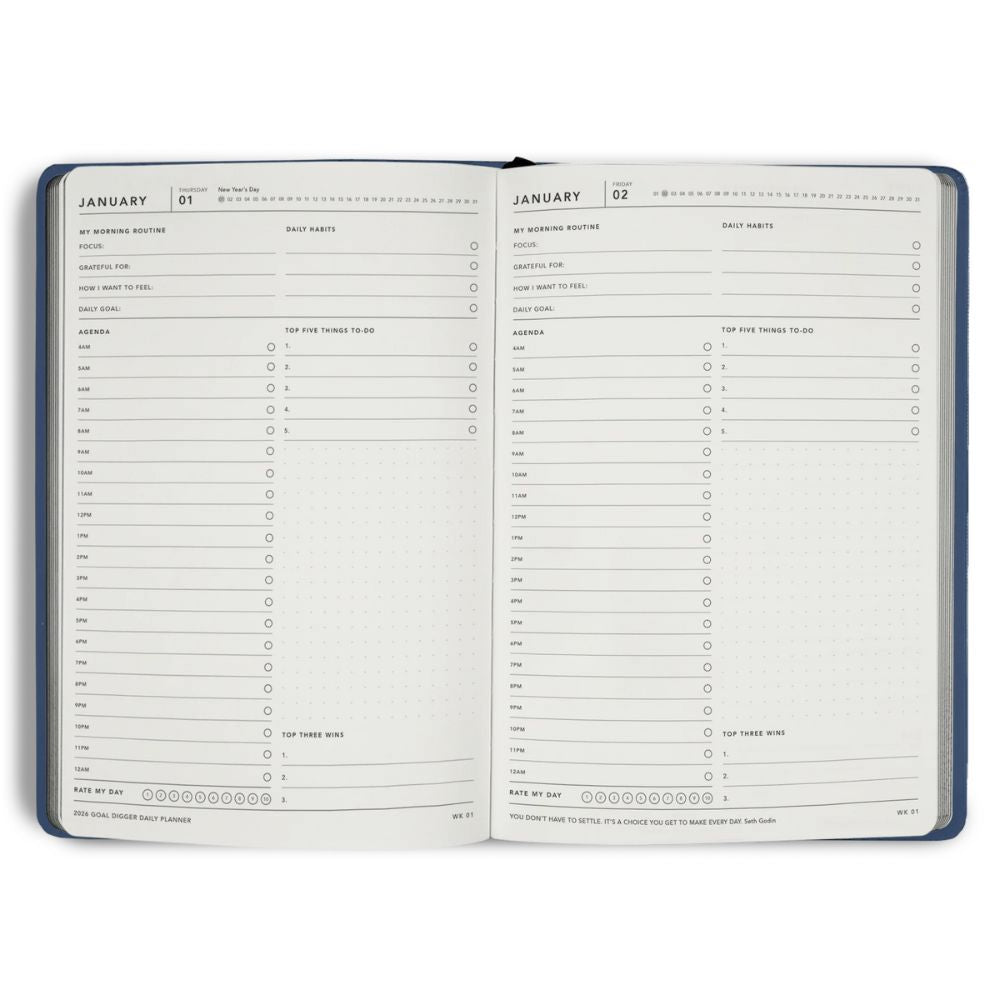 2026 Daily Goal Digger Planner - B5 / Element Blue