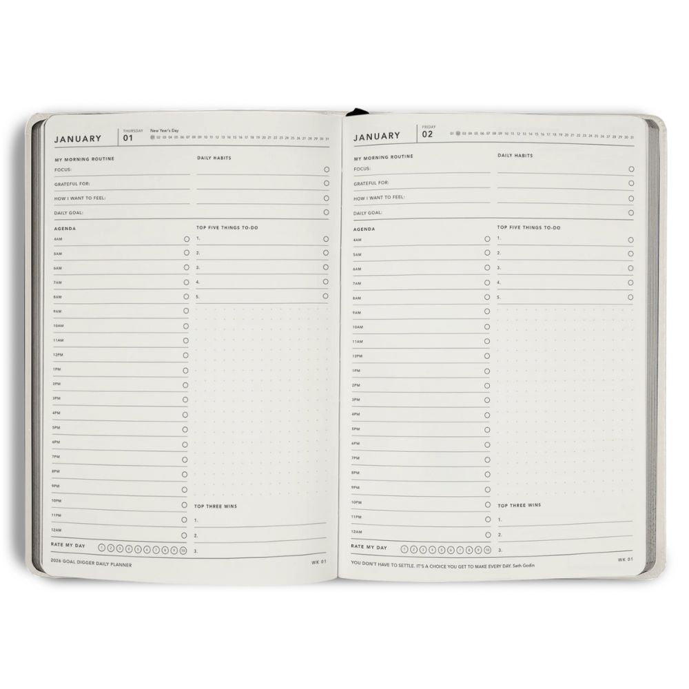 2026 Daily Goal Digger Planner - B5 / Progress over Perfection