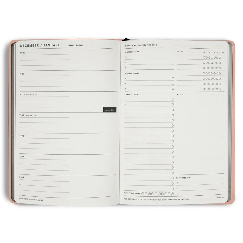 2026 Goal Digger Diary - Classic / Progress over Perfection