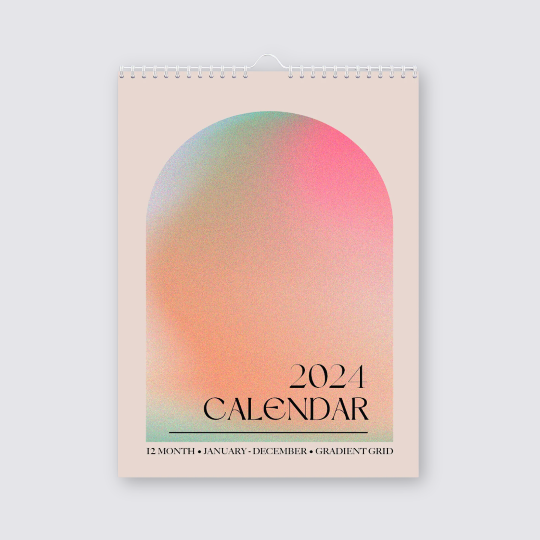2024 Wall Calendar - Gradient Grid - A4