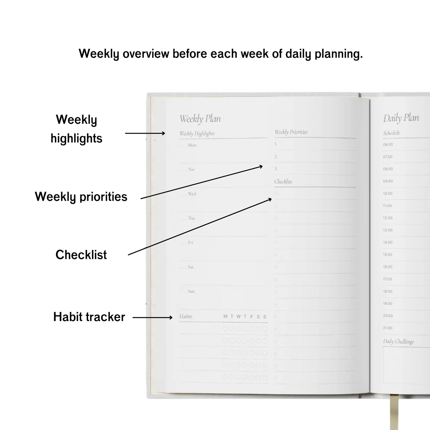 Undated Daily Planner -  Purple and Orange