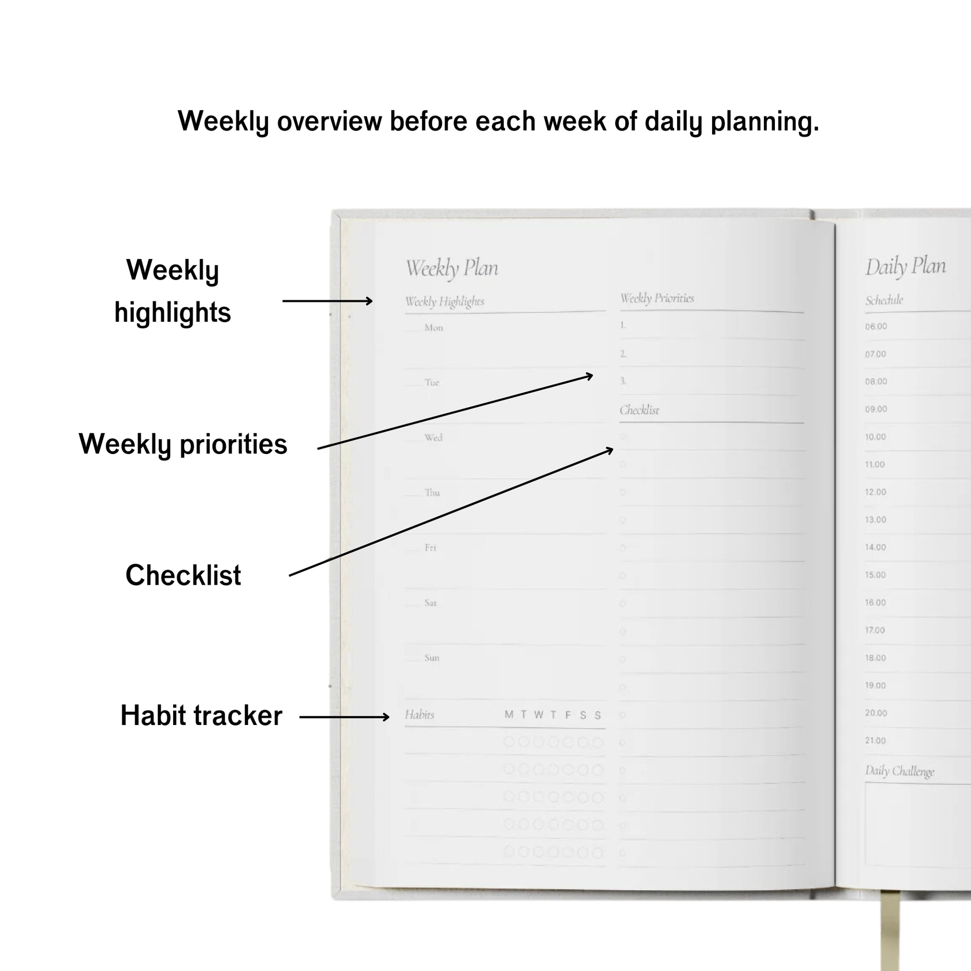 Undated Daily Planner -  Purple and Orange