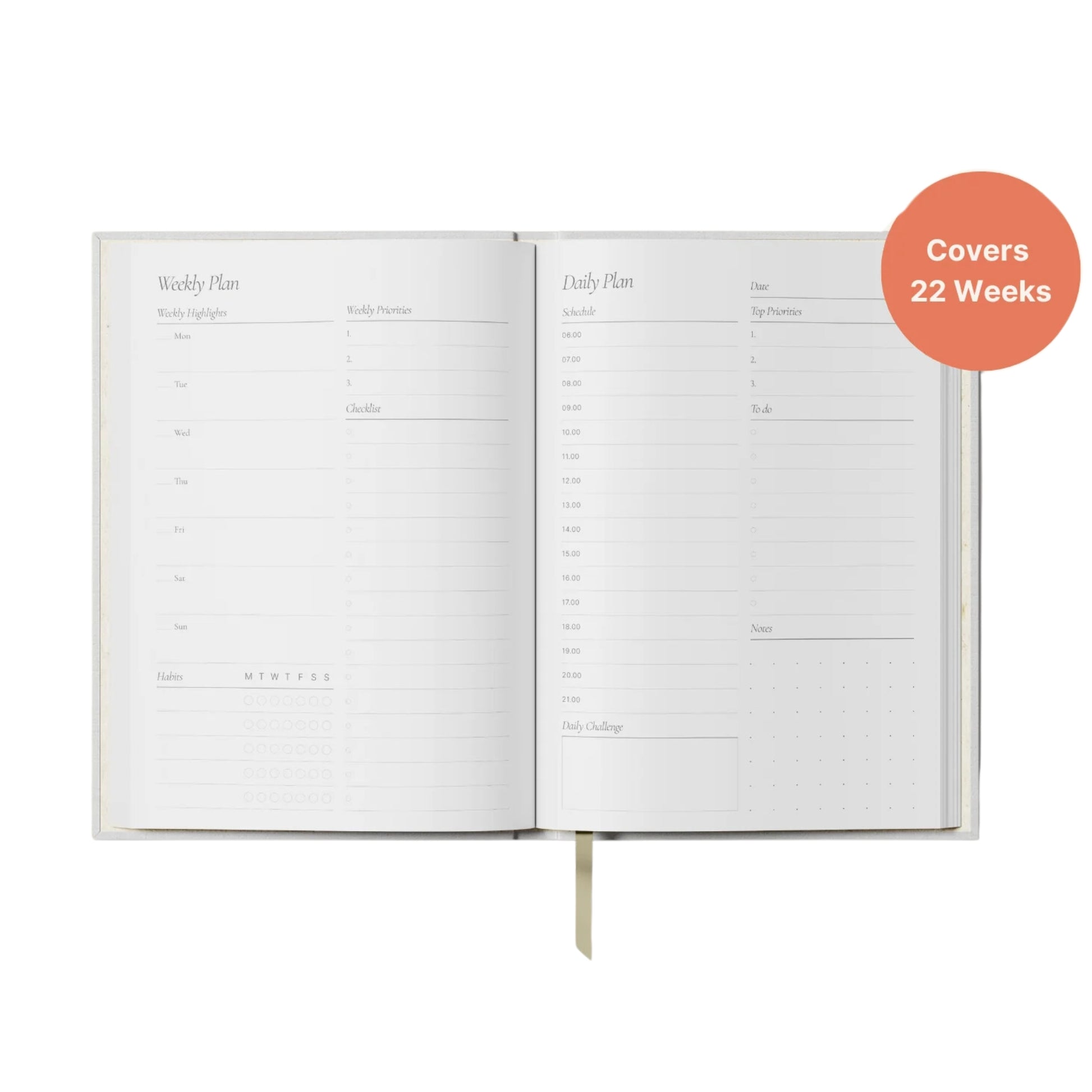 Undated Daily Planner -  Purple and Orange