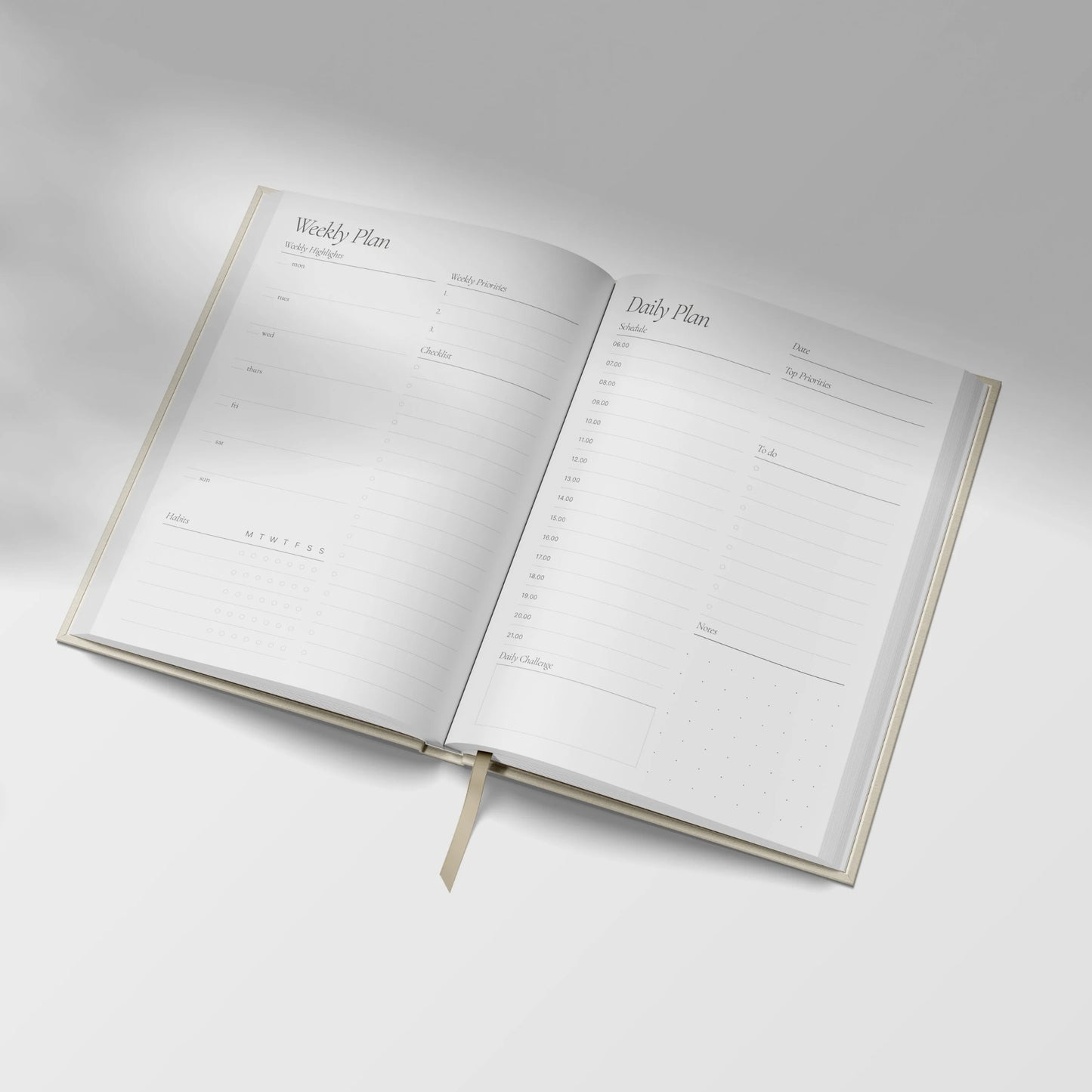 Undated Daily Planner -  Purple and Orange