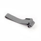 A grey elastic notebook band with a loop end, designed to wrap around a notebook or diary to hold pens and keep pages together.