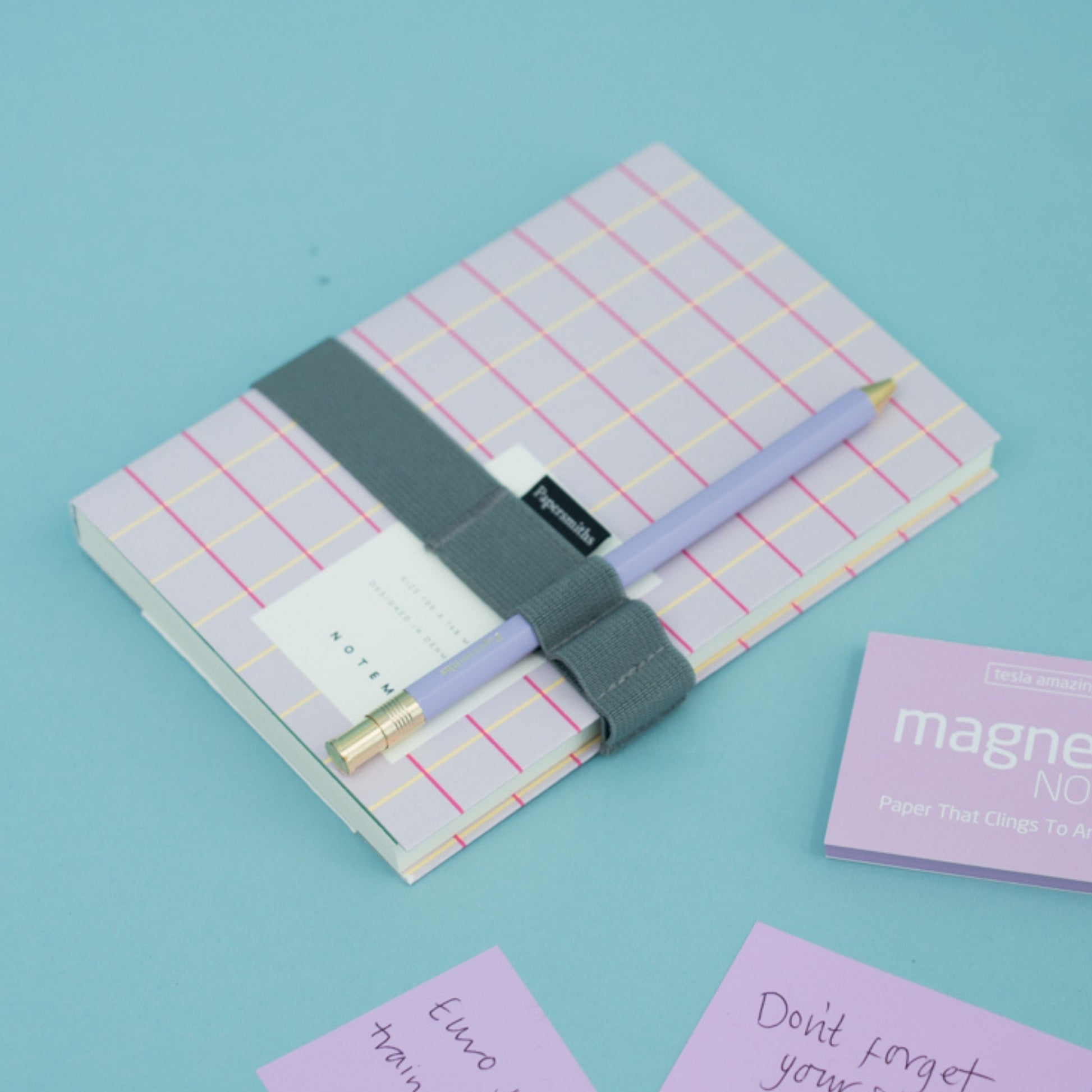 Uma Ruled Notebook - Small / Lavender Check