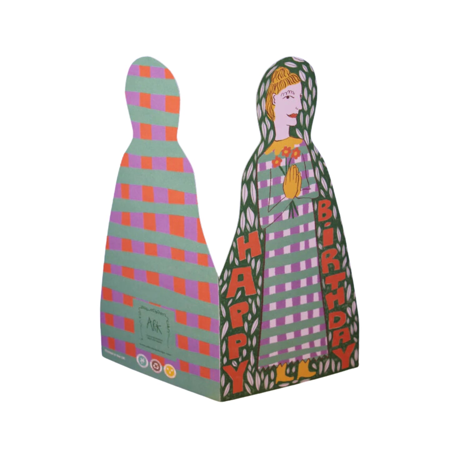 Flower Lady Shaped Greetings Card