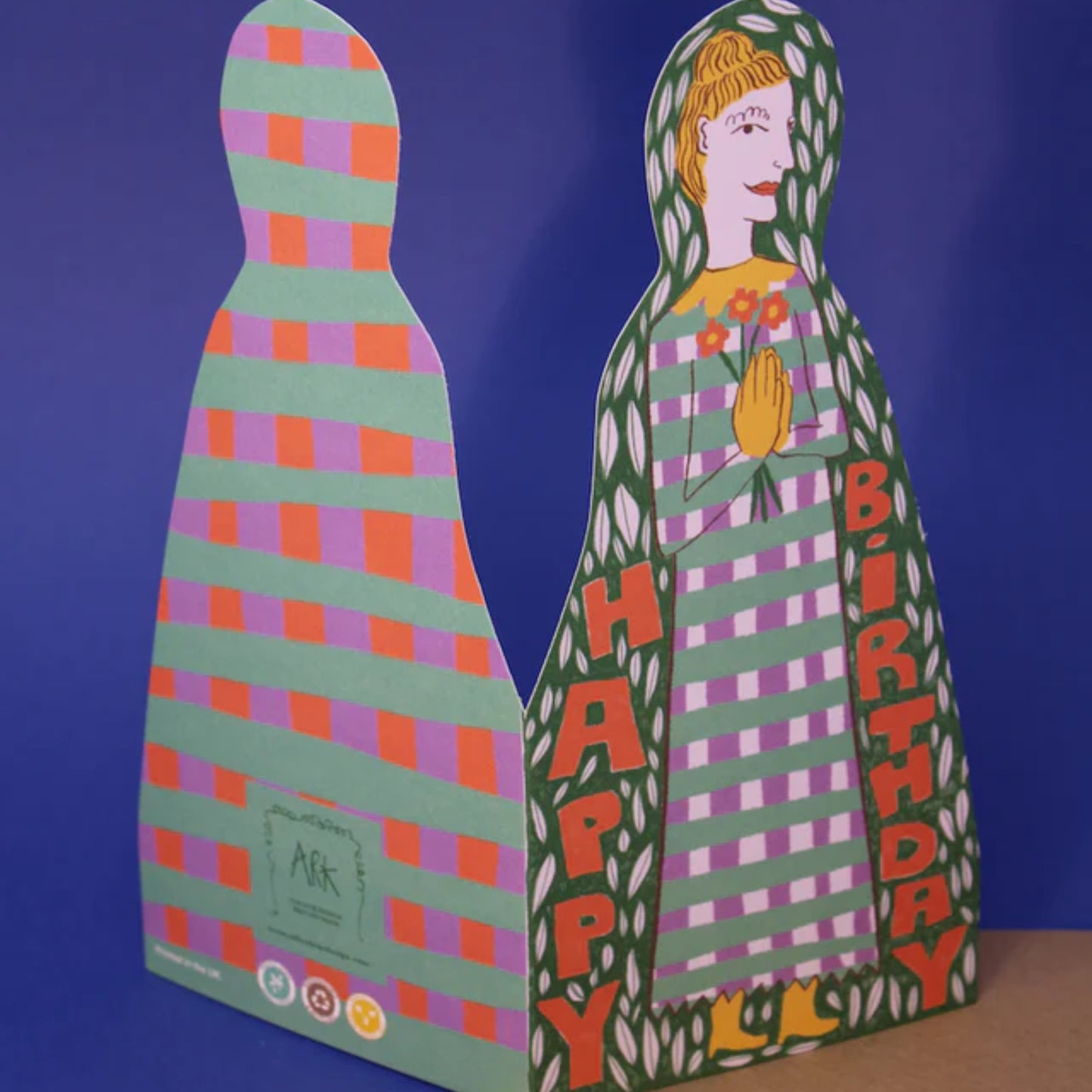 Flower Lady Shaped Greetings Card