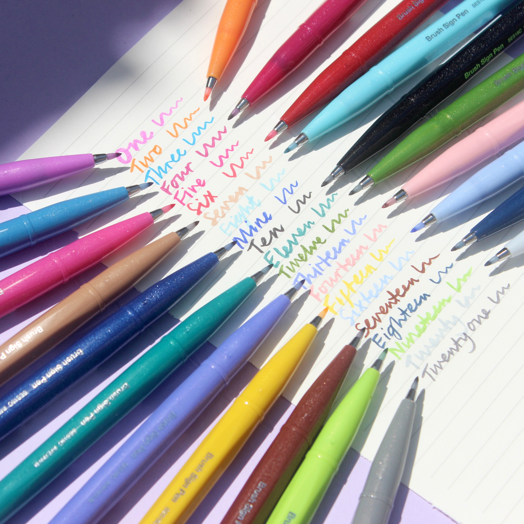 Brush Sign Pen - Set of 10 Pastel