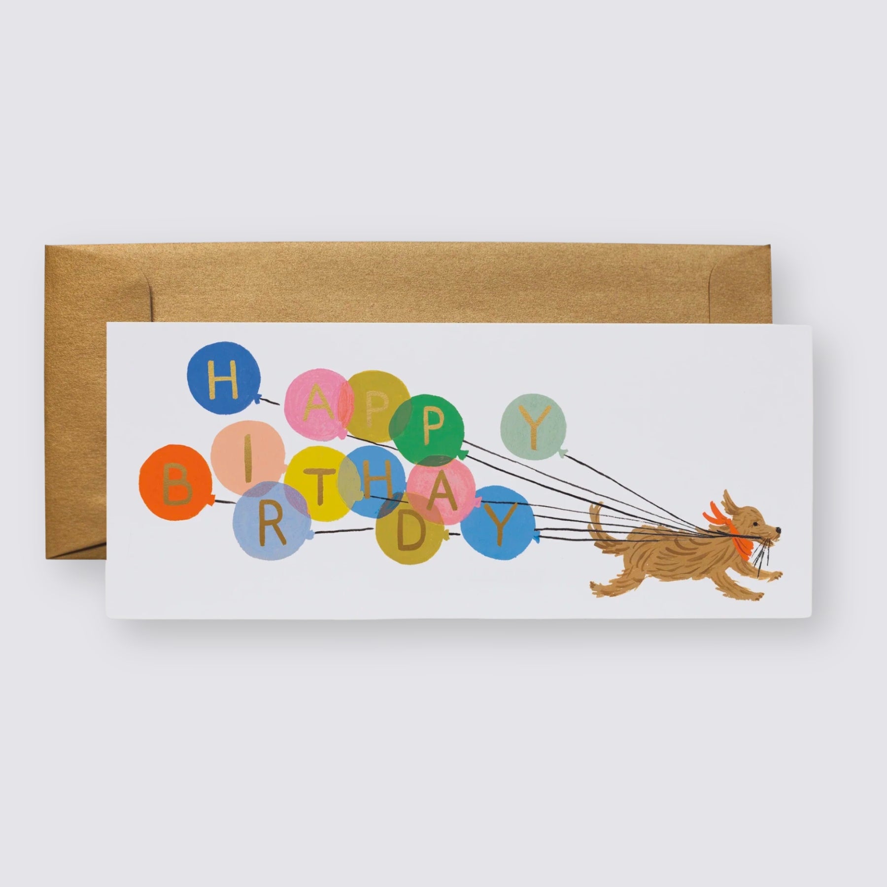 Dog and Balloon Birthday Card