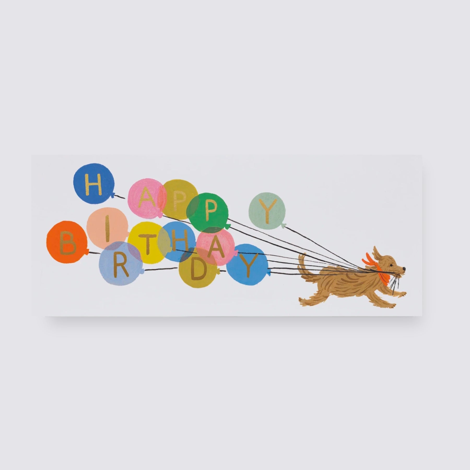 Dog and Balloon Birthday Card
