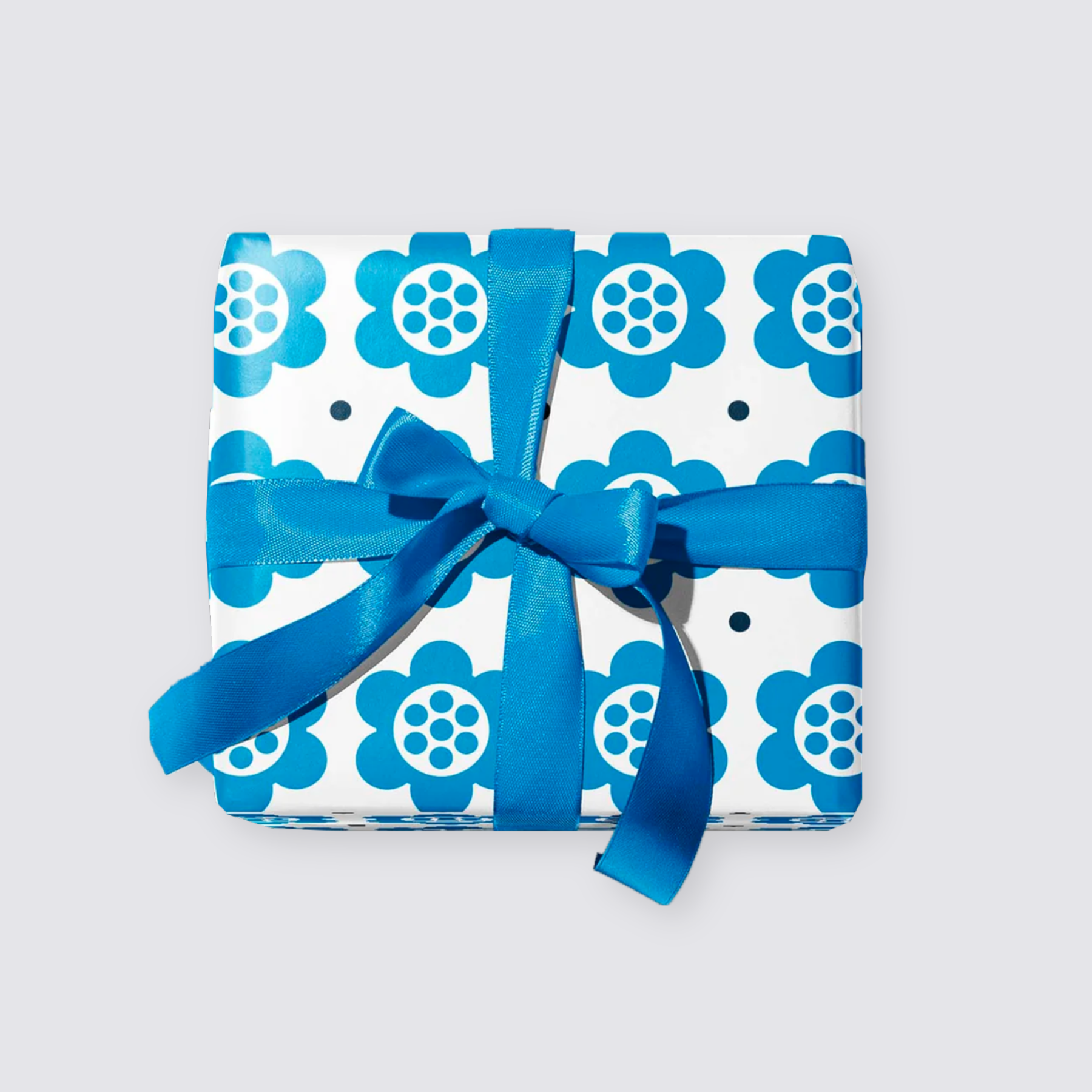 Gift Wrap Sheet - Blue Hornsea Flower Print