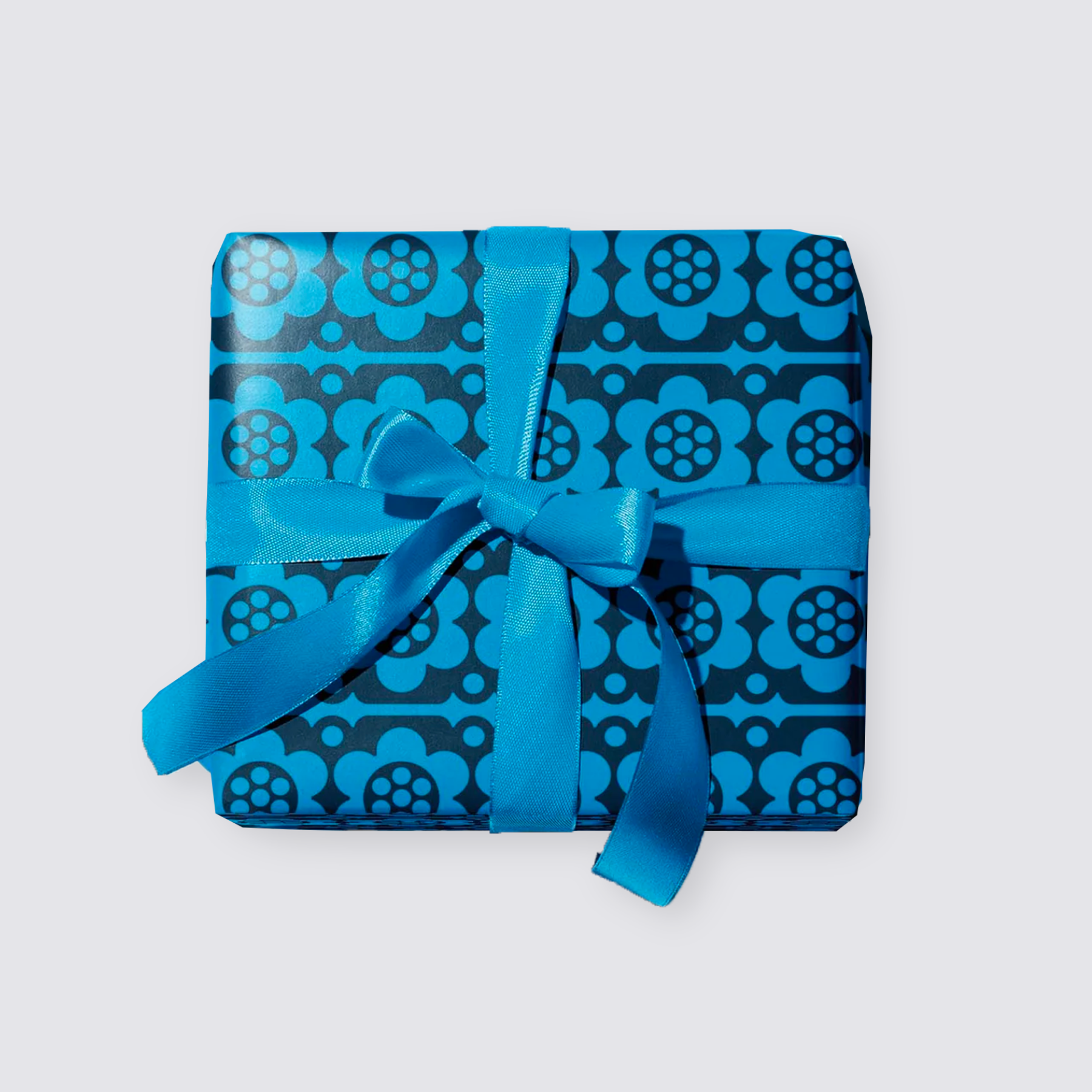 Gift Wrap Sheet - Blue Hornsea Flower Print