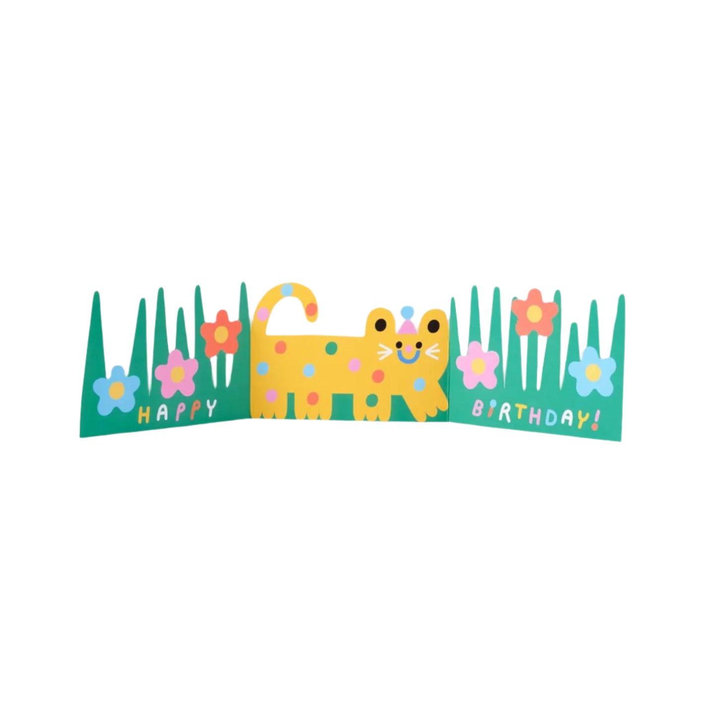 Fully Open Cat Fold Out Card