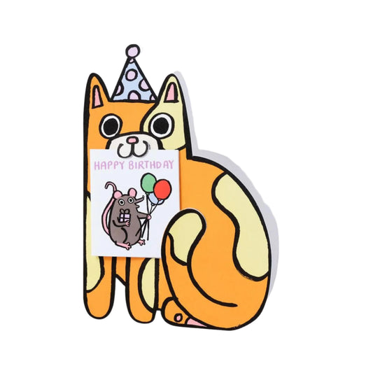 Cat With Mini Card