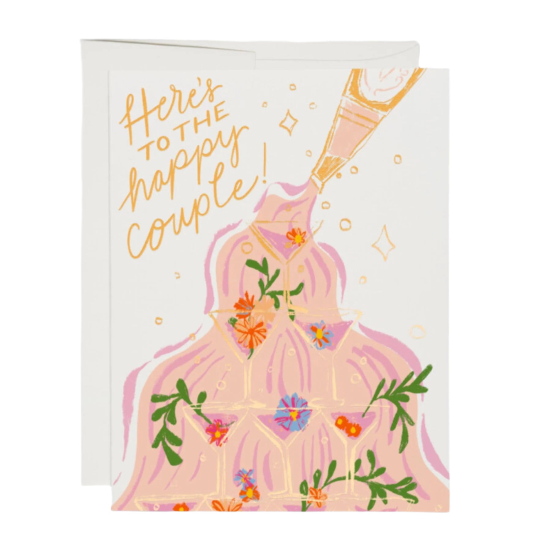 Champagne Fountain Wedding Card