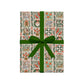 Christmas wrapping paper green ribbon
