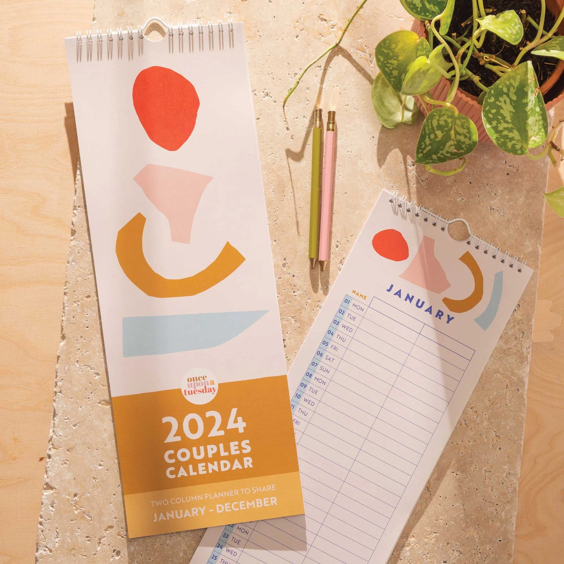 2024 Couples Calendar - Abstract Shapes