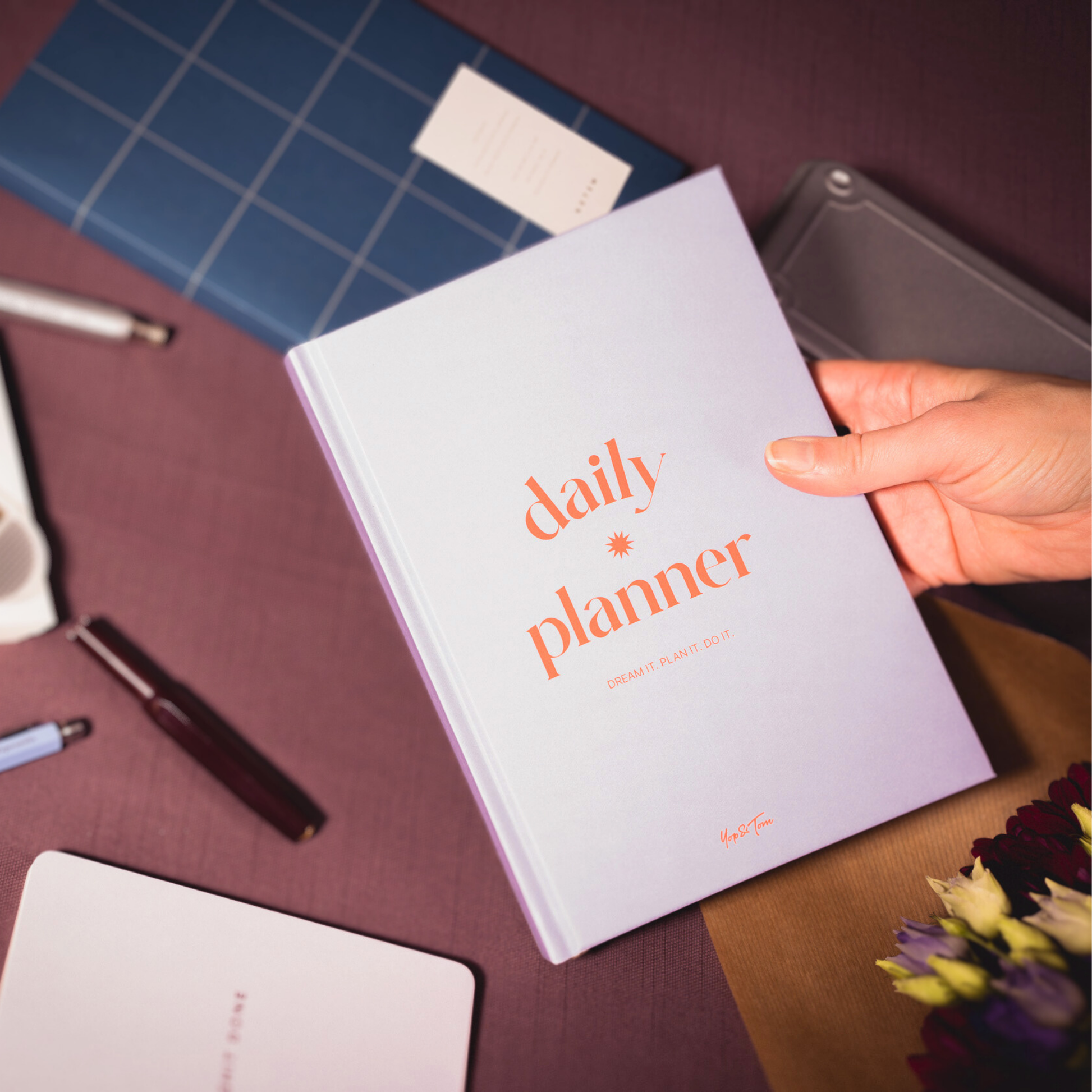 Undated Daily Planner -  Purple and Orange