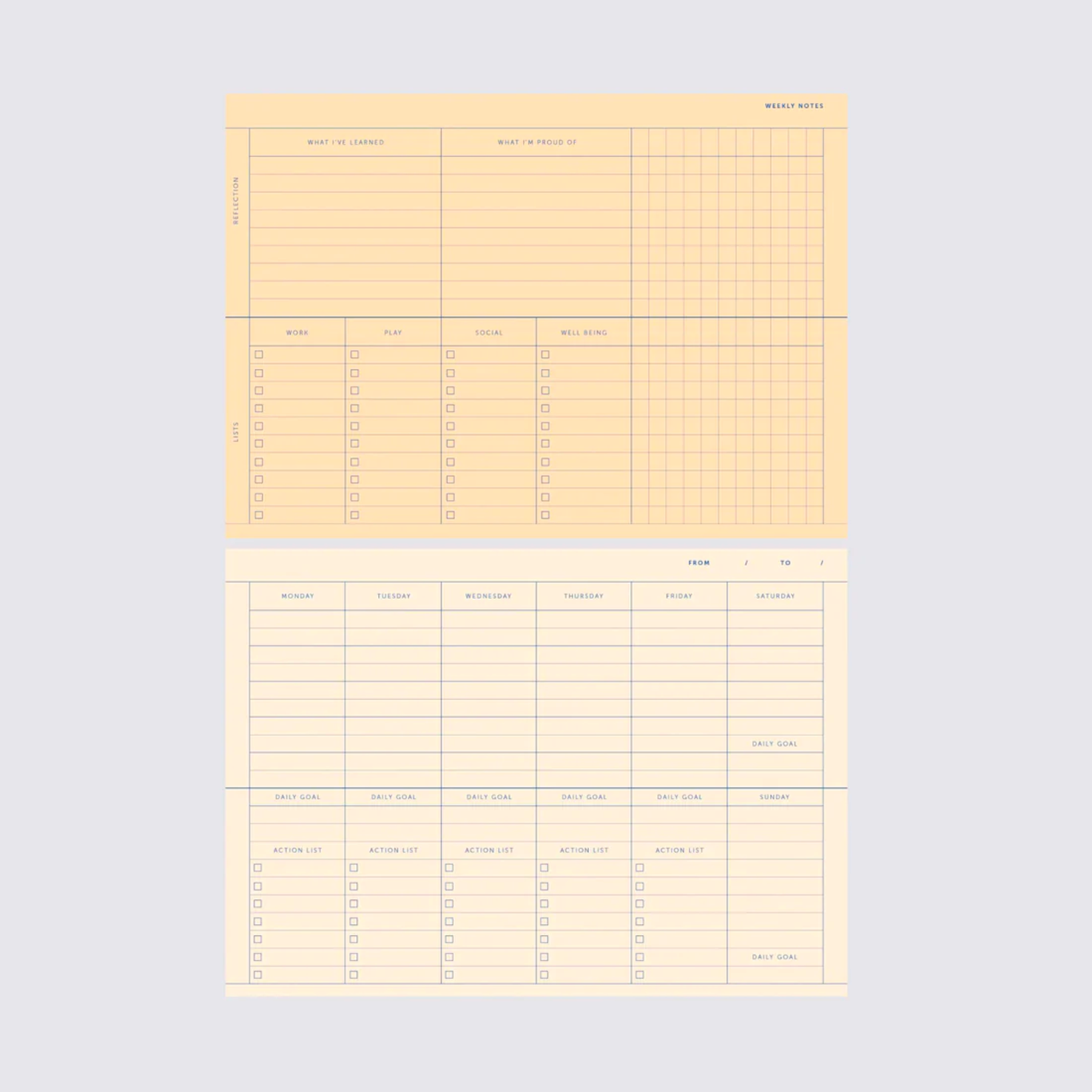 Desk Planner - Coral Red