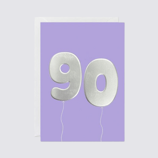 SIlver Foil 90 Birthday Card