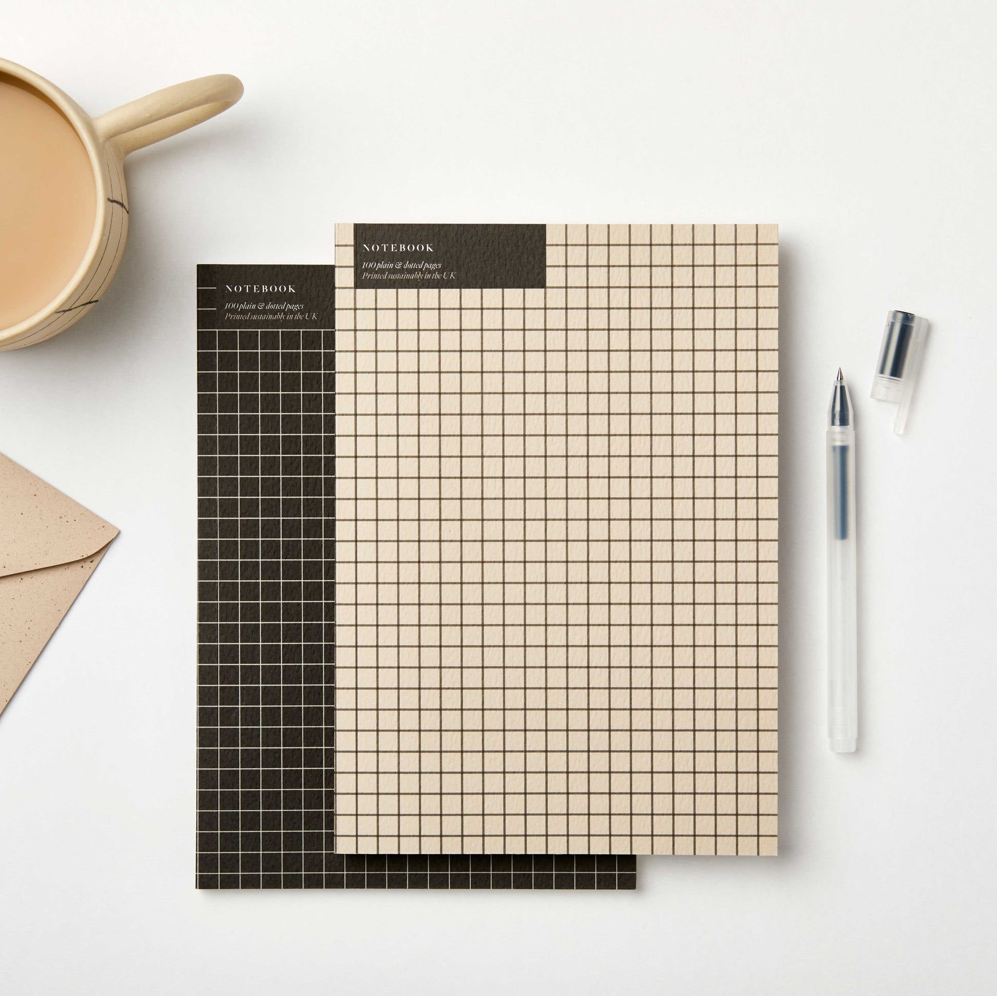 Black Graph A5 Notebook - Dot Grid and Plain