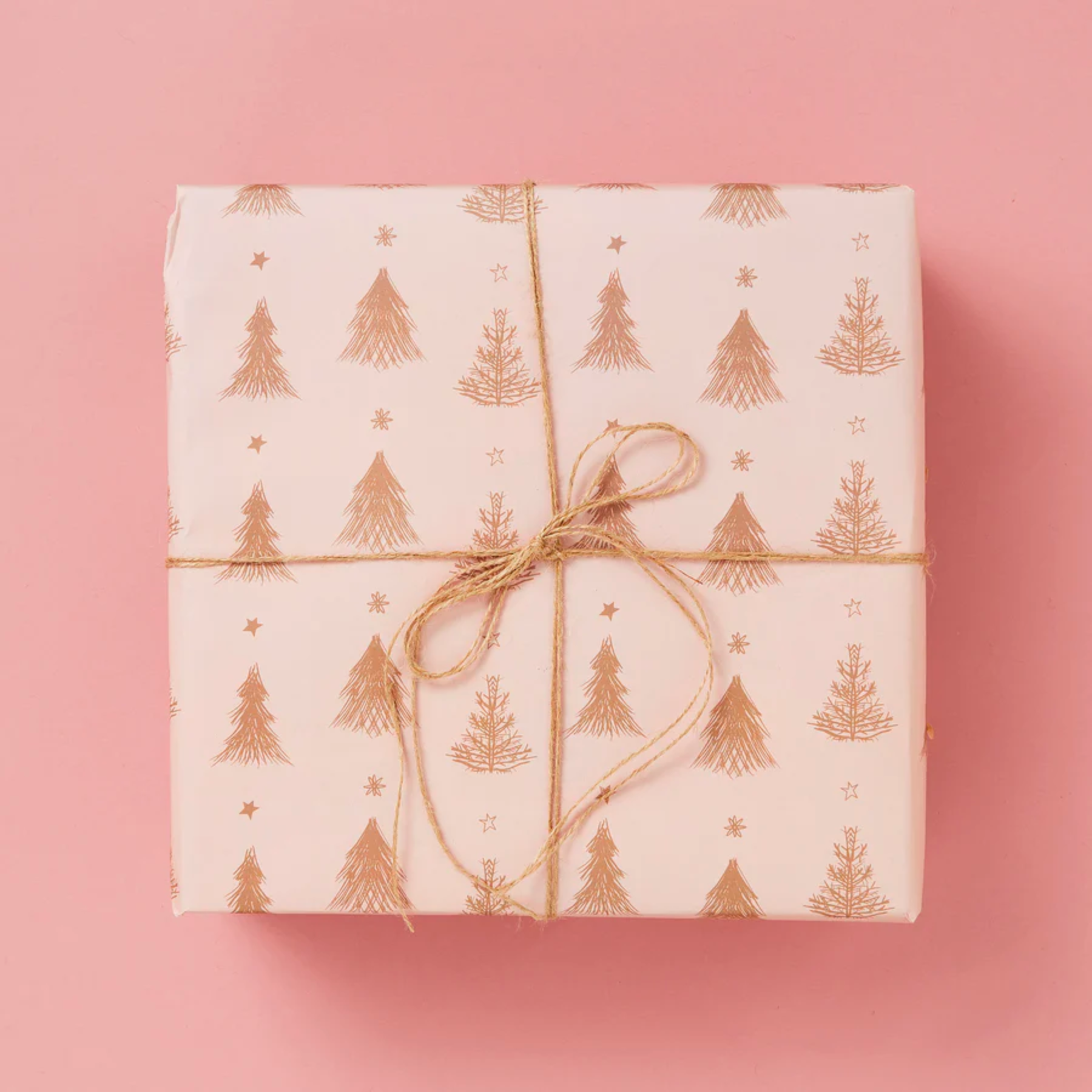 Gift Wrap Set - Pink Tree with Tags
