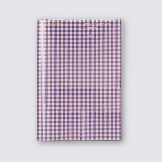 2024 Monthly Diary - Purple Gingham