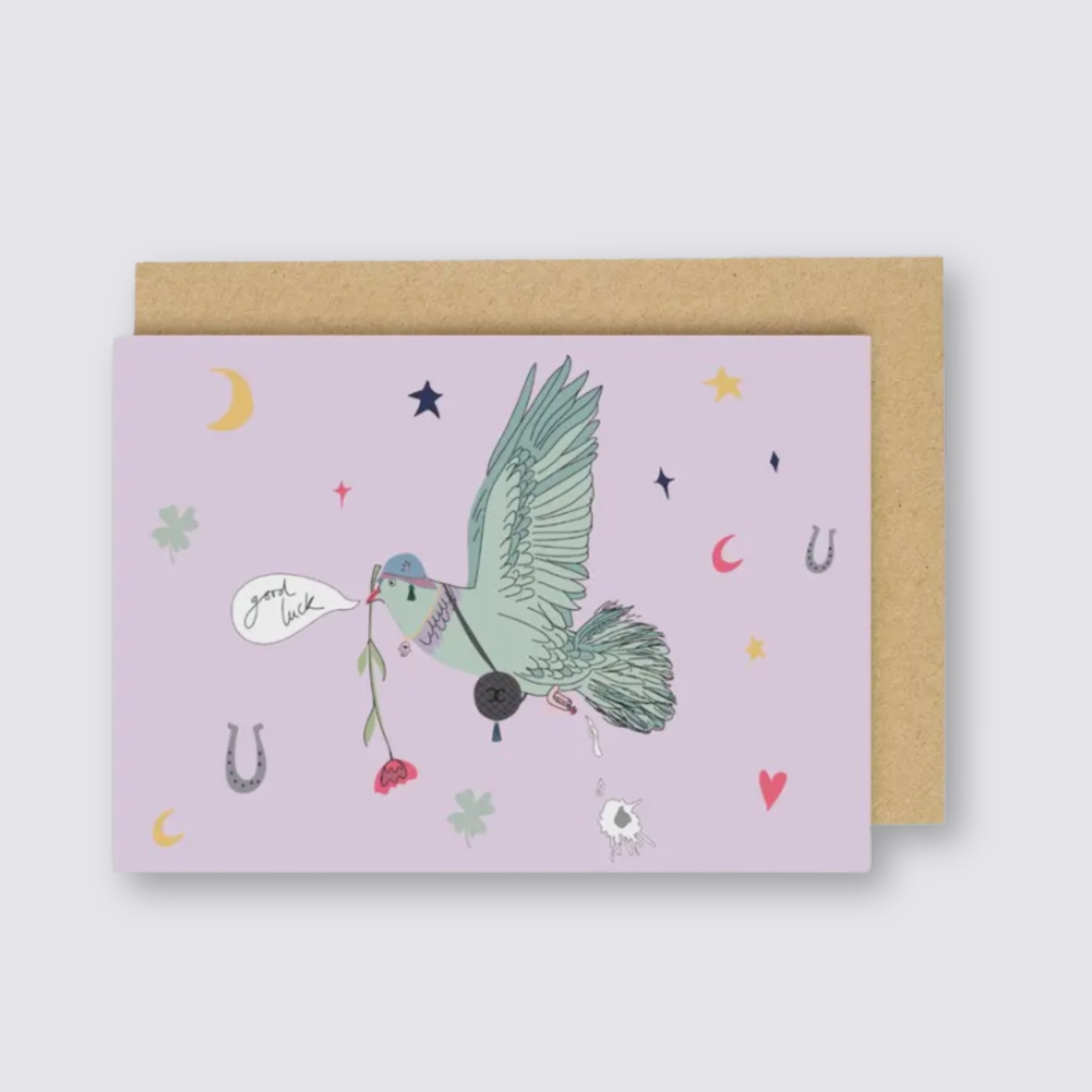 The Good Luck Pigeon Card