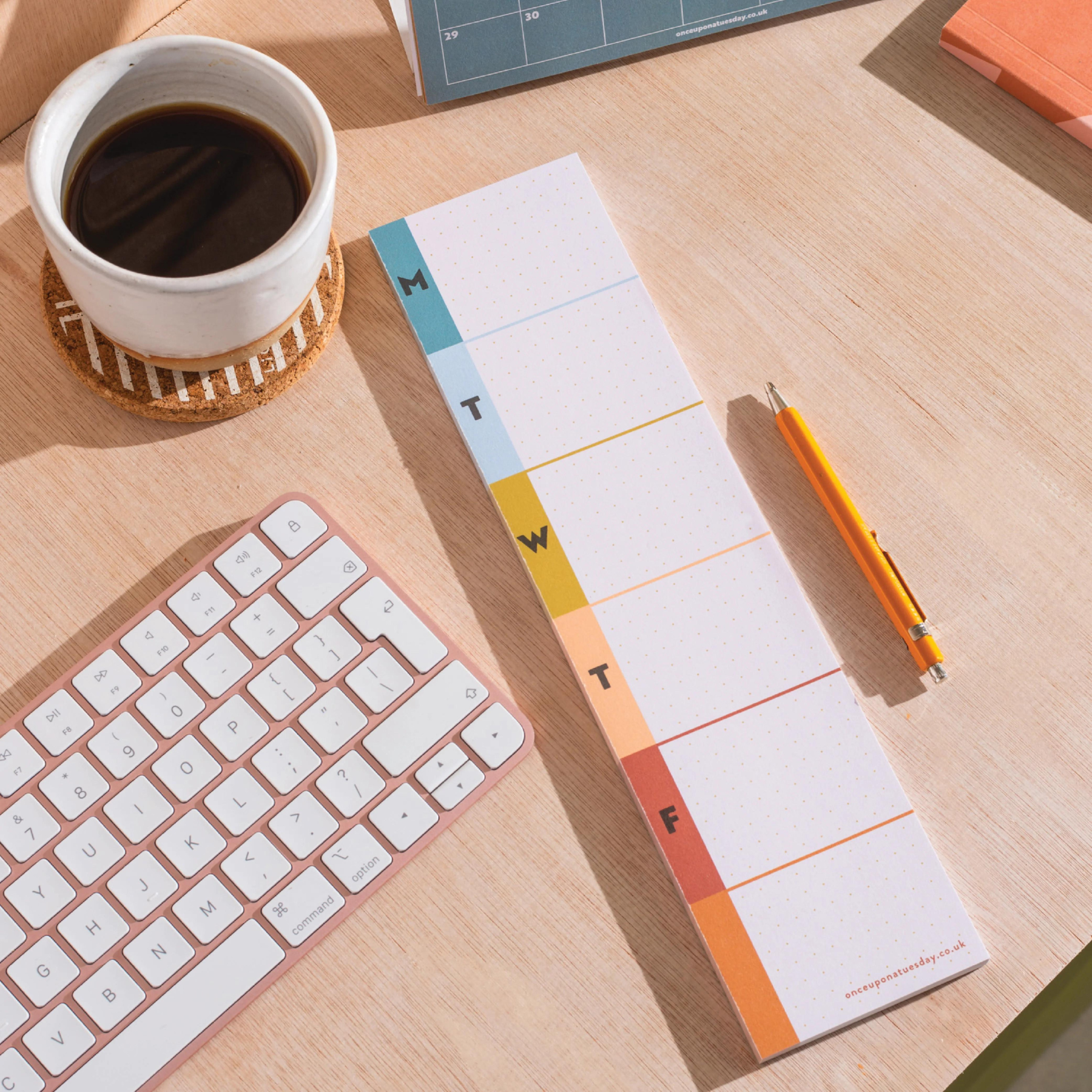 Keyboard Weekly Planner Pad - Earthy Tones