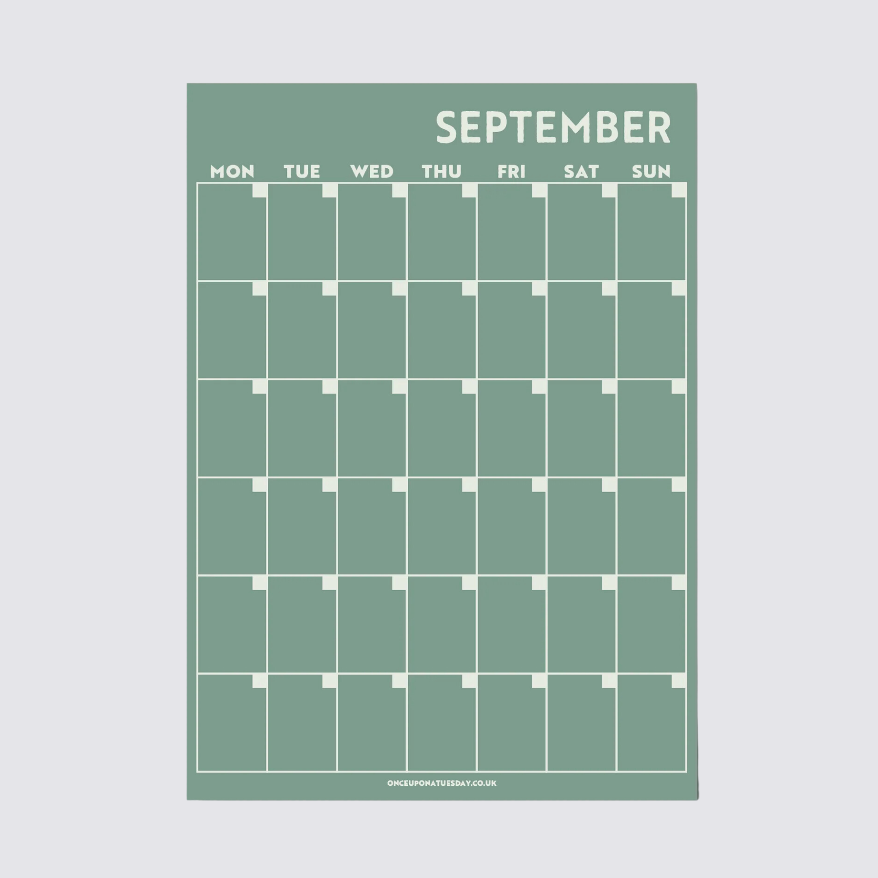 Monthly Undated A3 Wall Planner - 12 Pages - Surf