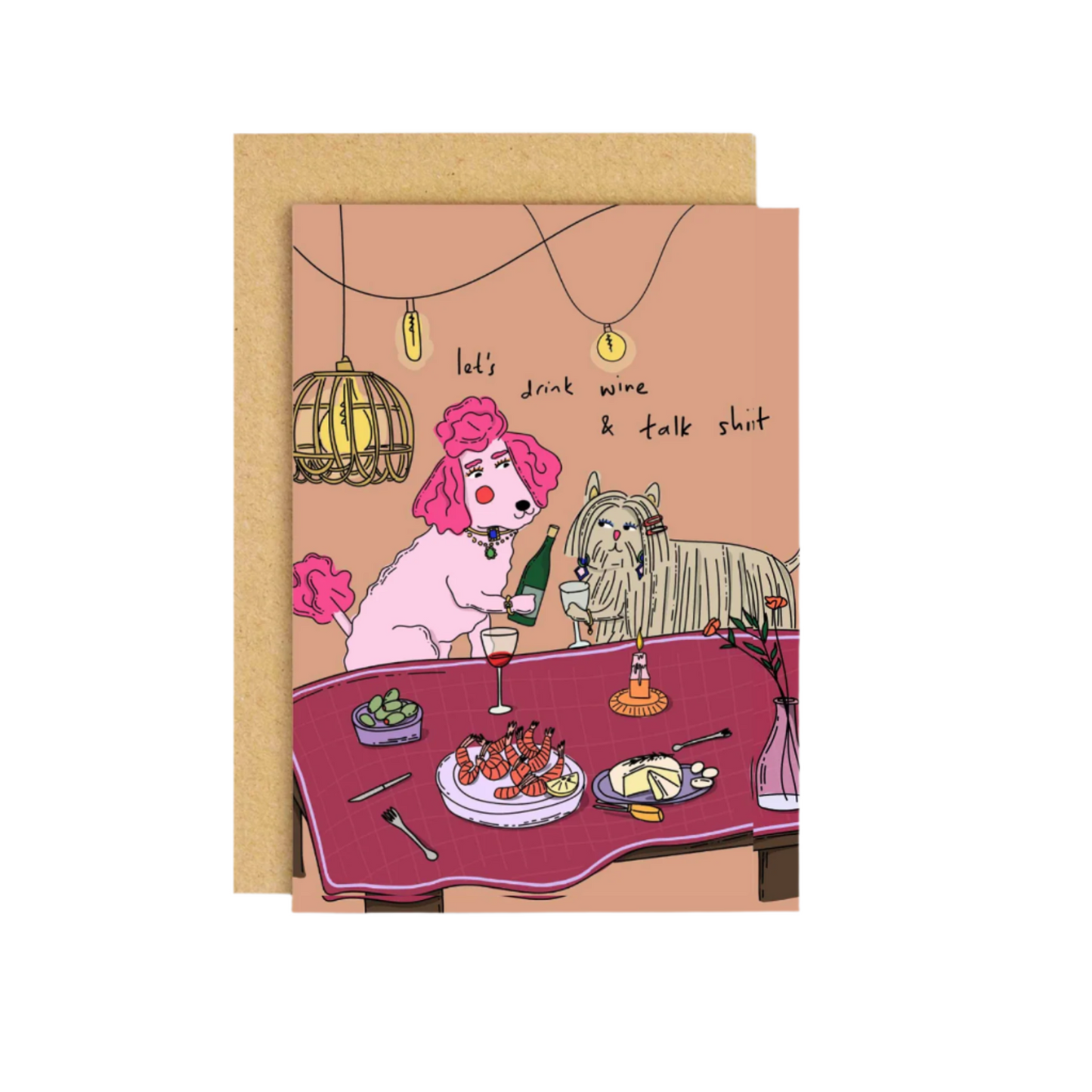 Drink wine greeting card
